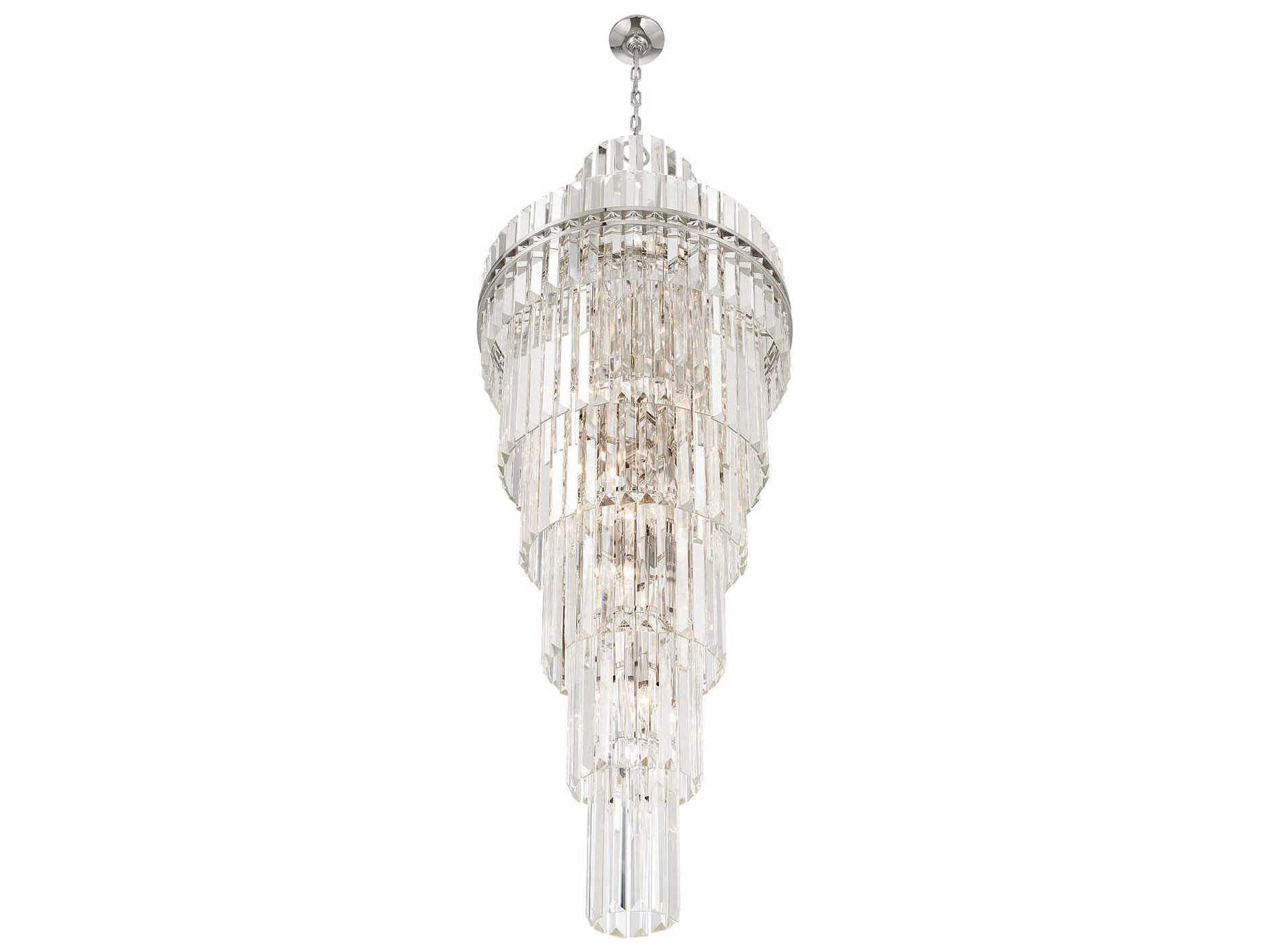 Crystorama Hayes 31-Light Polished Nickel Candelabra Tiered Chandelier