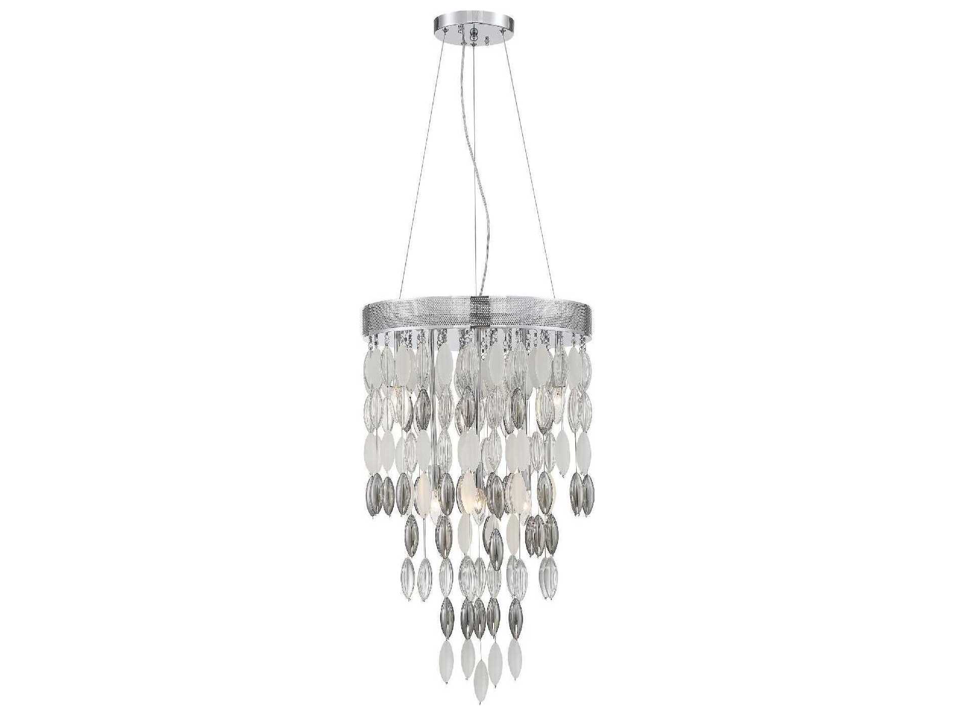 Crystorama Hudson 6-Light Polished Chrome Glass Candelabra Tiered Chandelier