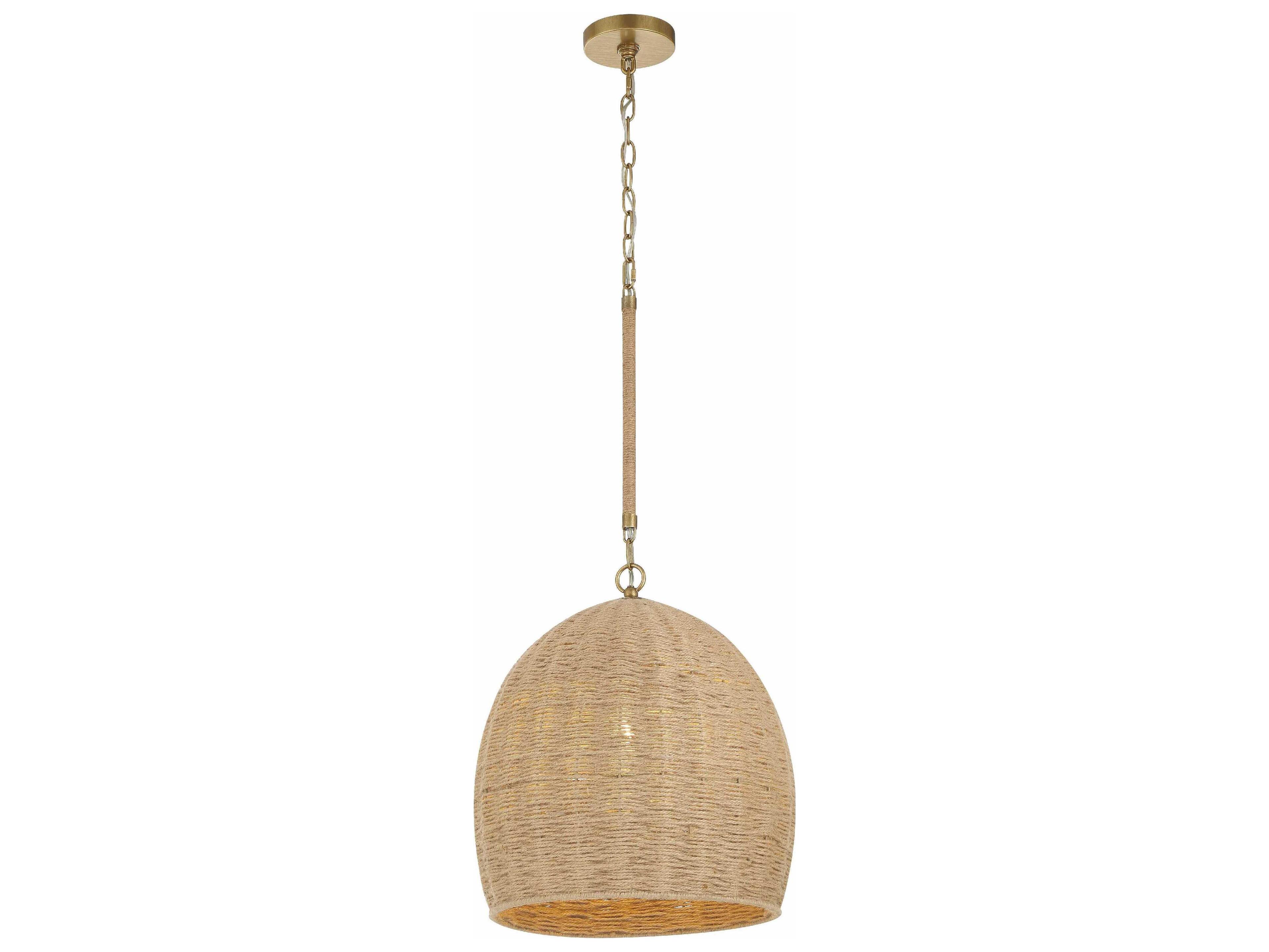 Crystorama Jace 1-Light Soft Gold Dome Pendant