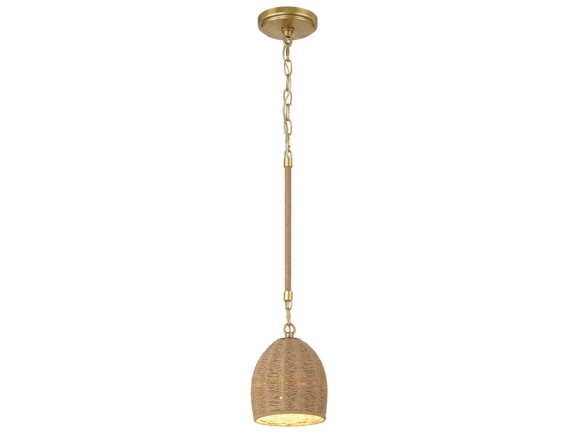 Crystorama Jace 1-Light Soft Gold Dome Mini Pendant