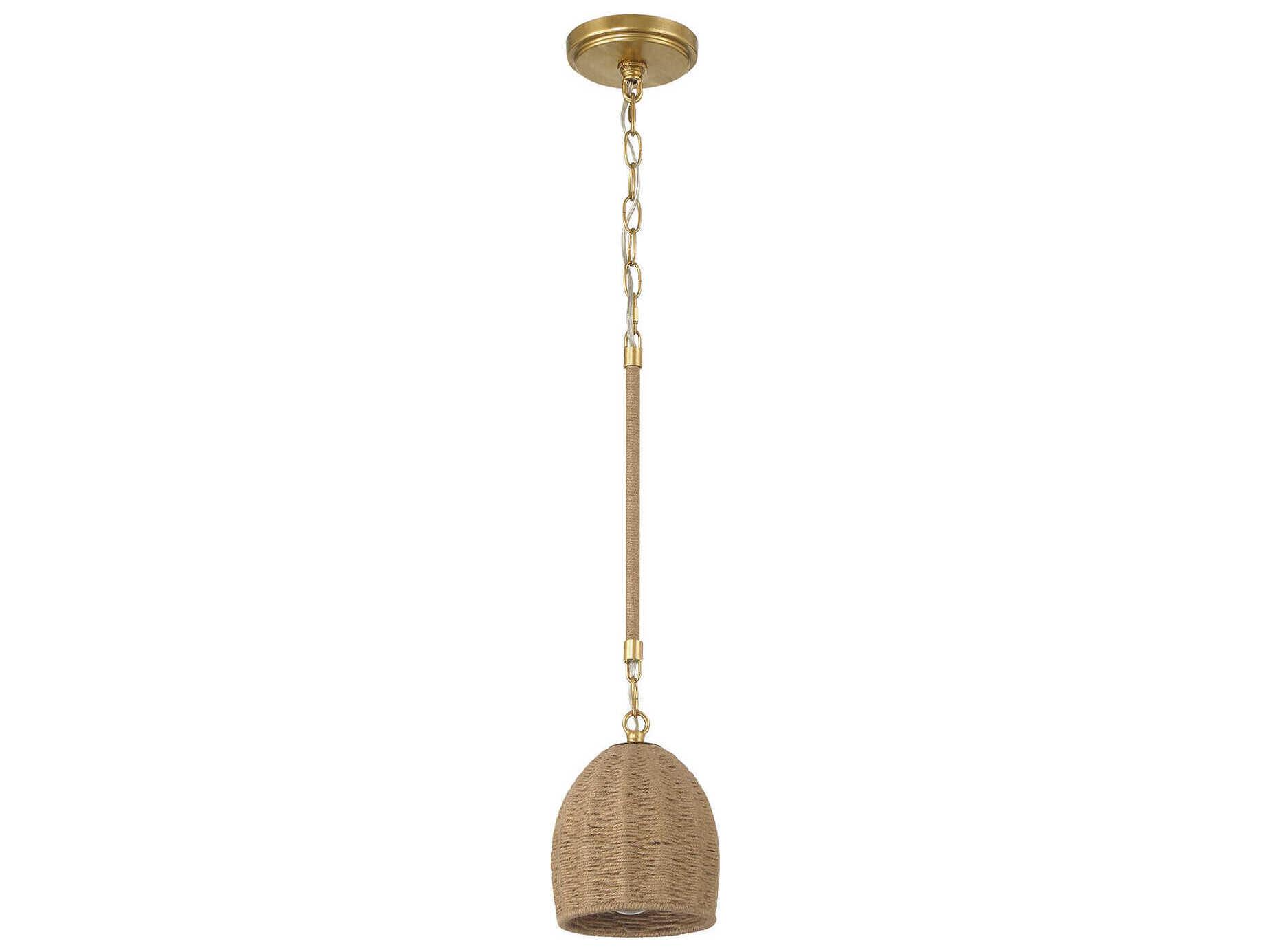 Crystorama Jace 1-Light Soft Gold Dome Mini Pendant