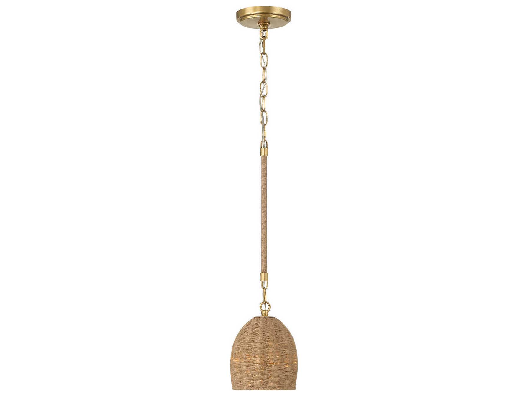 Crystorama Jace 1-Light Soft Gold Dome Mini Pendant
