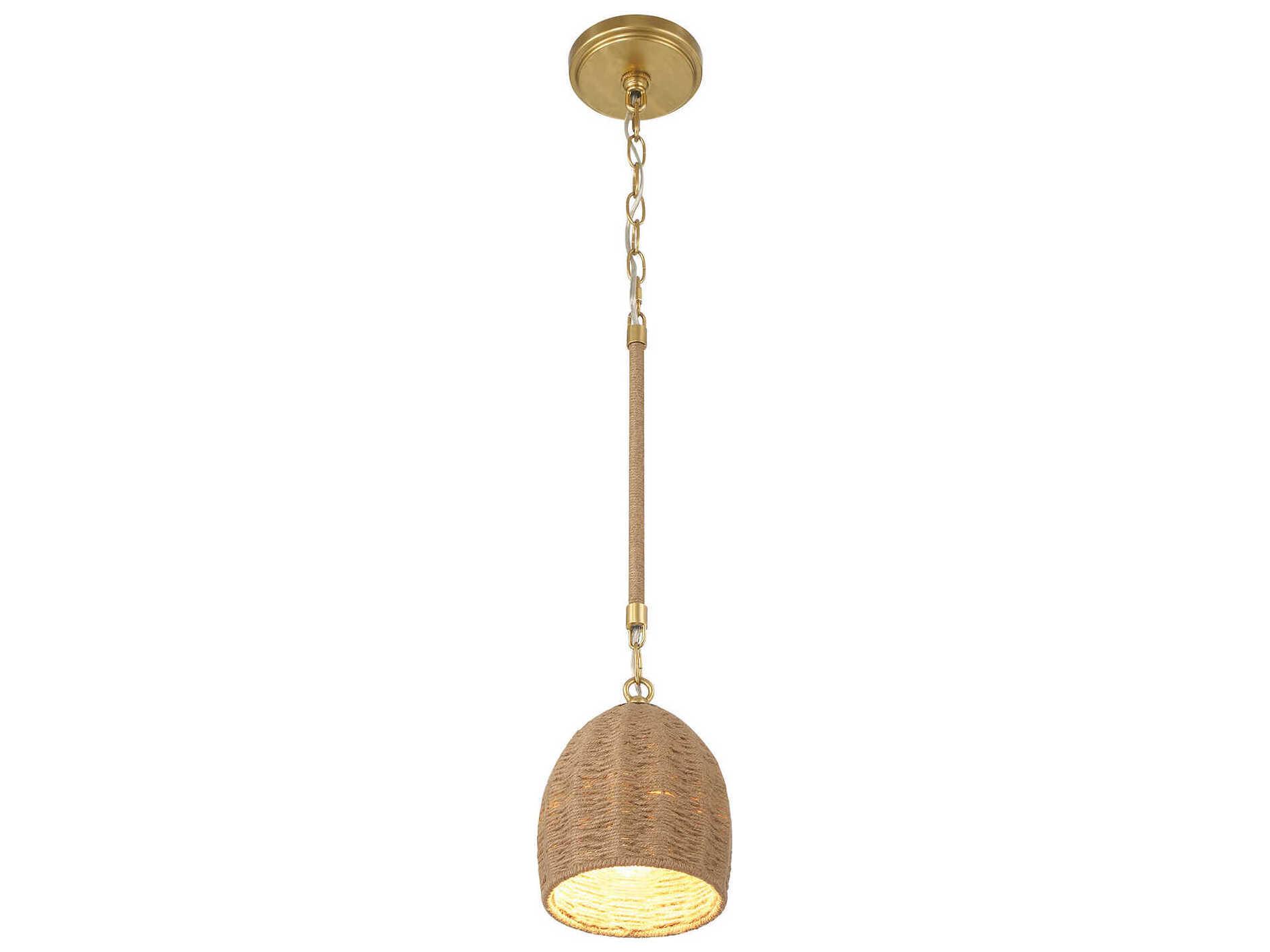 Crystorama Jace 1-Light Soft Gold Dome Mini Pendant