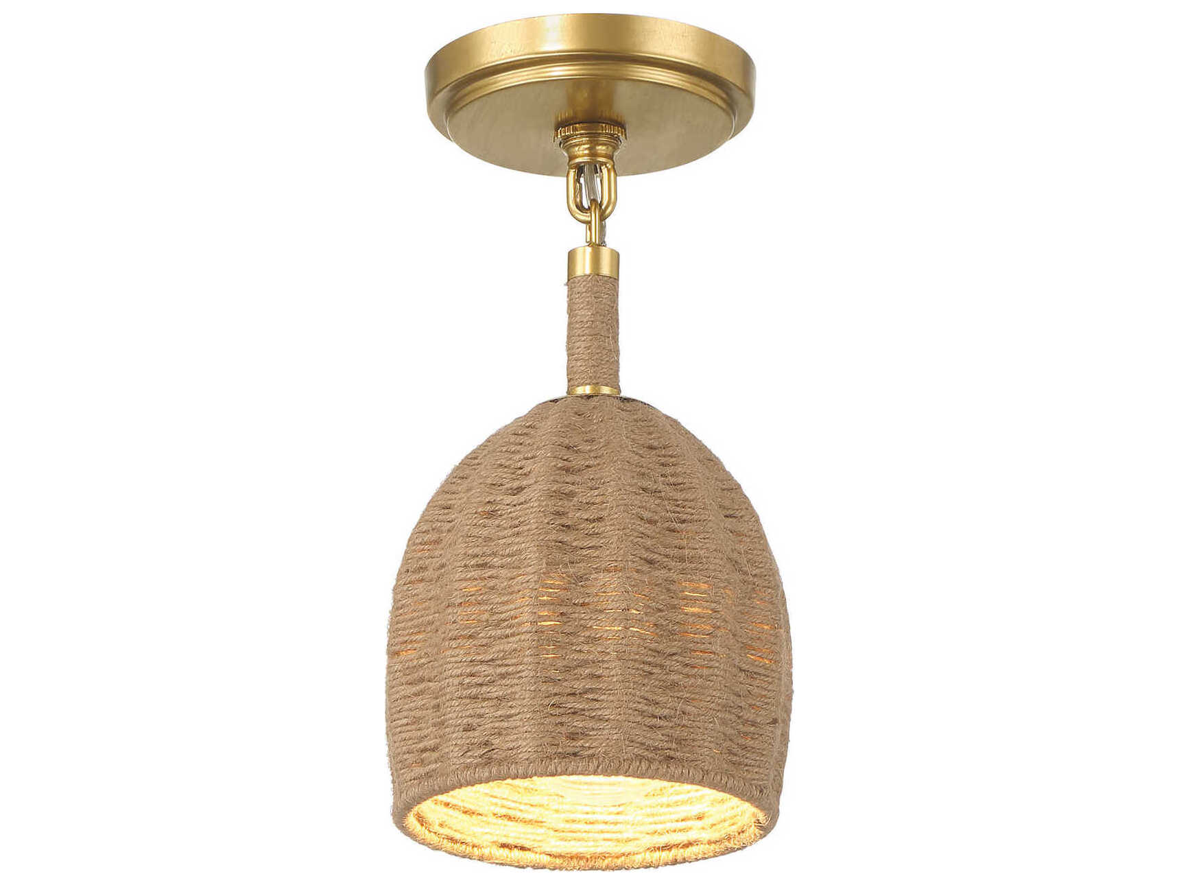 Crystorama Jace 1-Light Soft Gold Dome Semi Flush Mount