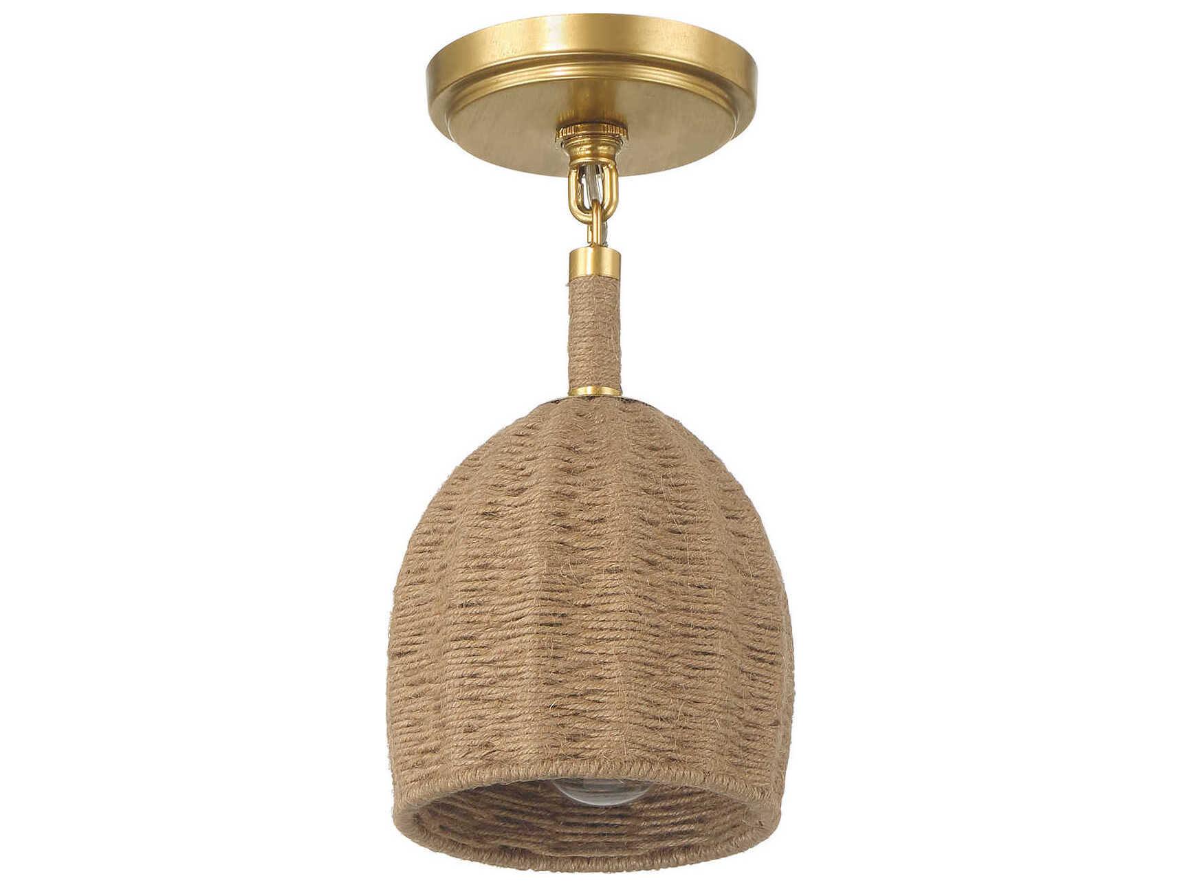 Crystorama Jace 1-Light Soft Gold Dome Semi Flush Mount