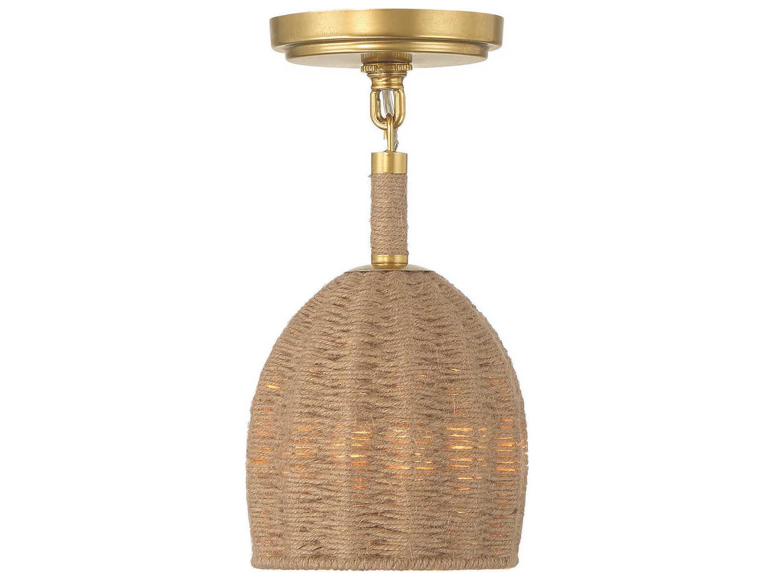Crystorama Jace 1-Light Soft Gold Dome Semi Flush Mount