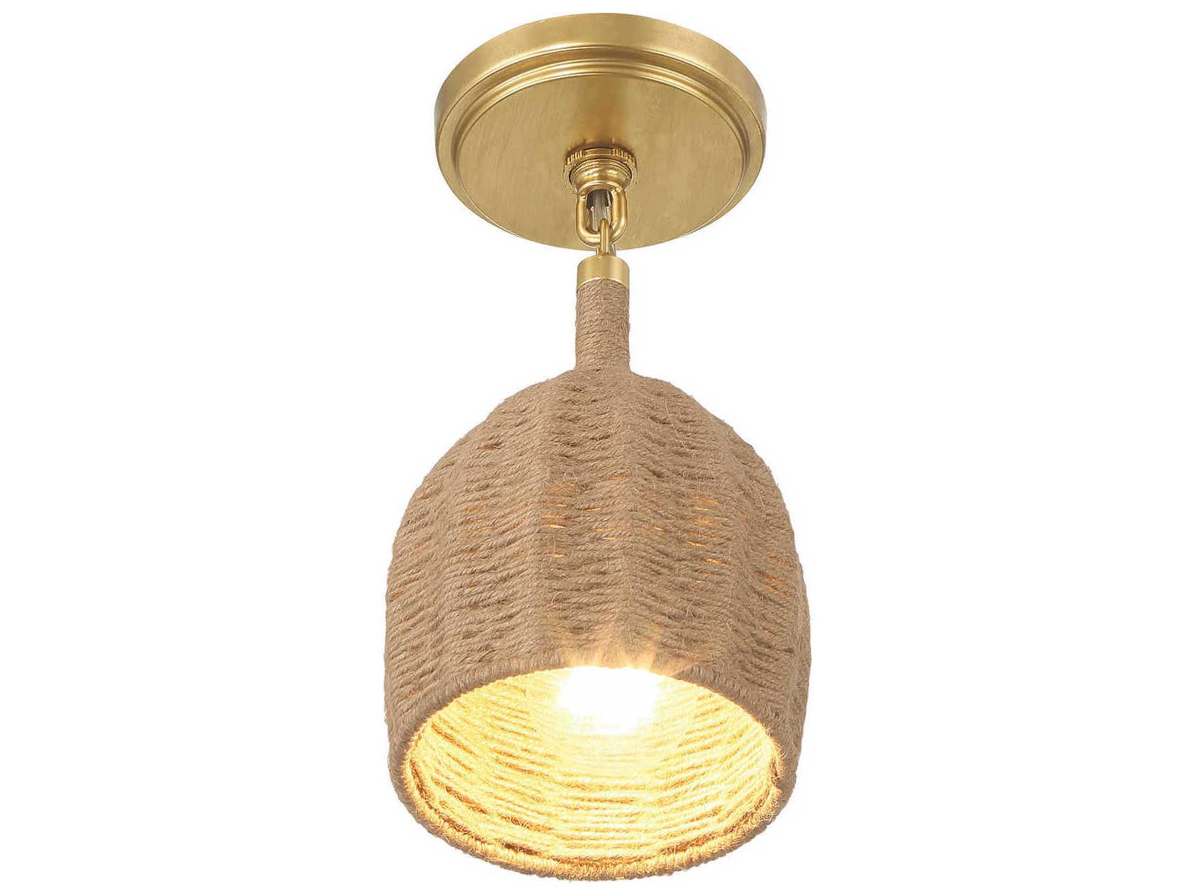 Crystorama Jace 1-Light Soft Gold Dome Semi Flush Mount