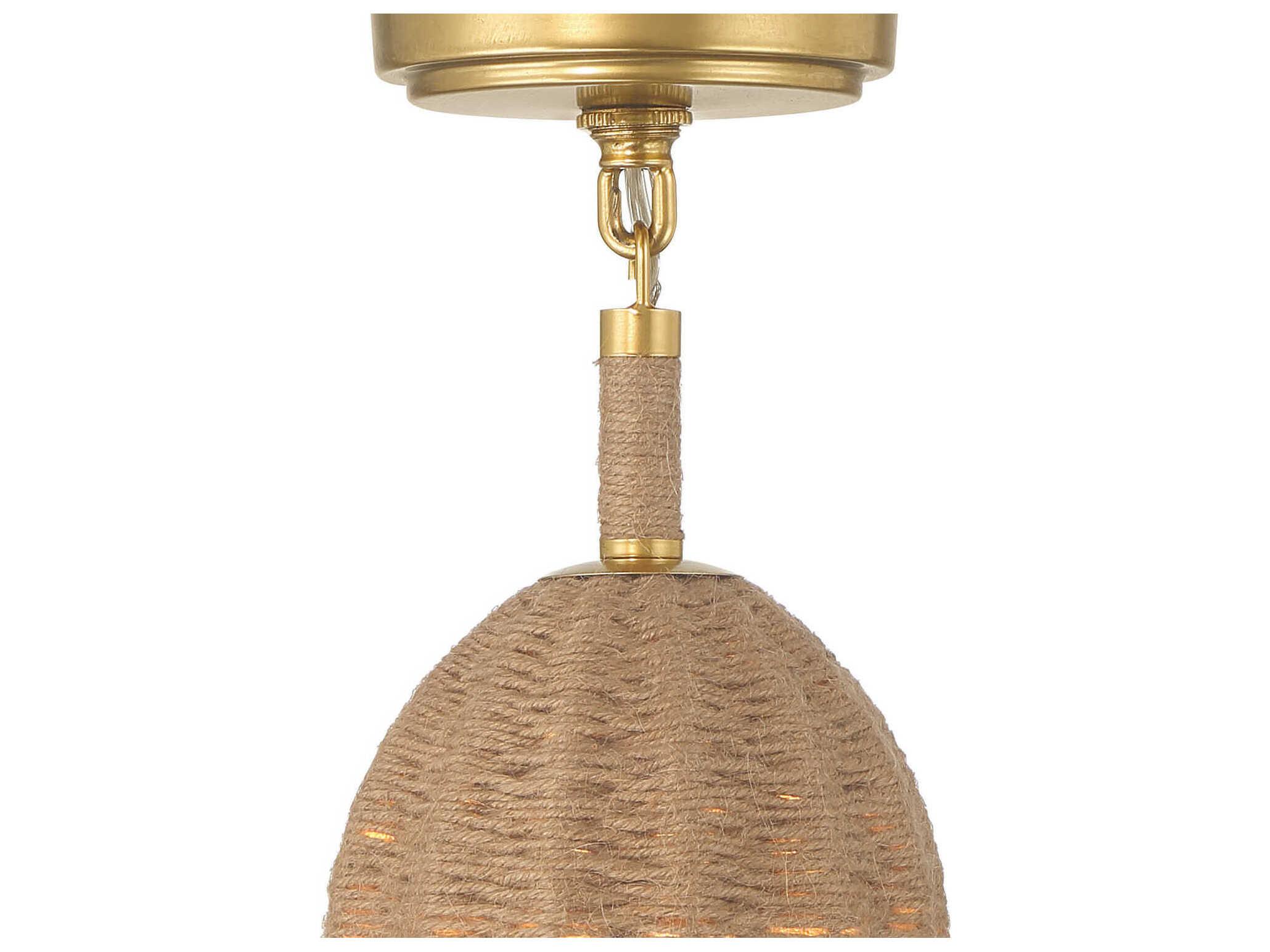 Crystorama Jace 1-Light Soft Gold Dome Semi Flush Mount