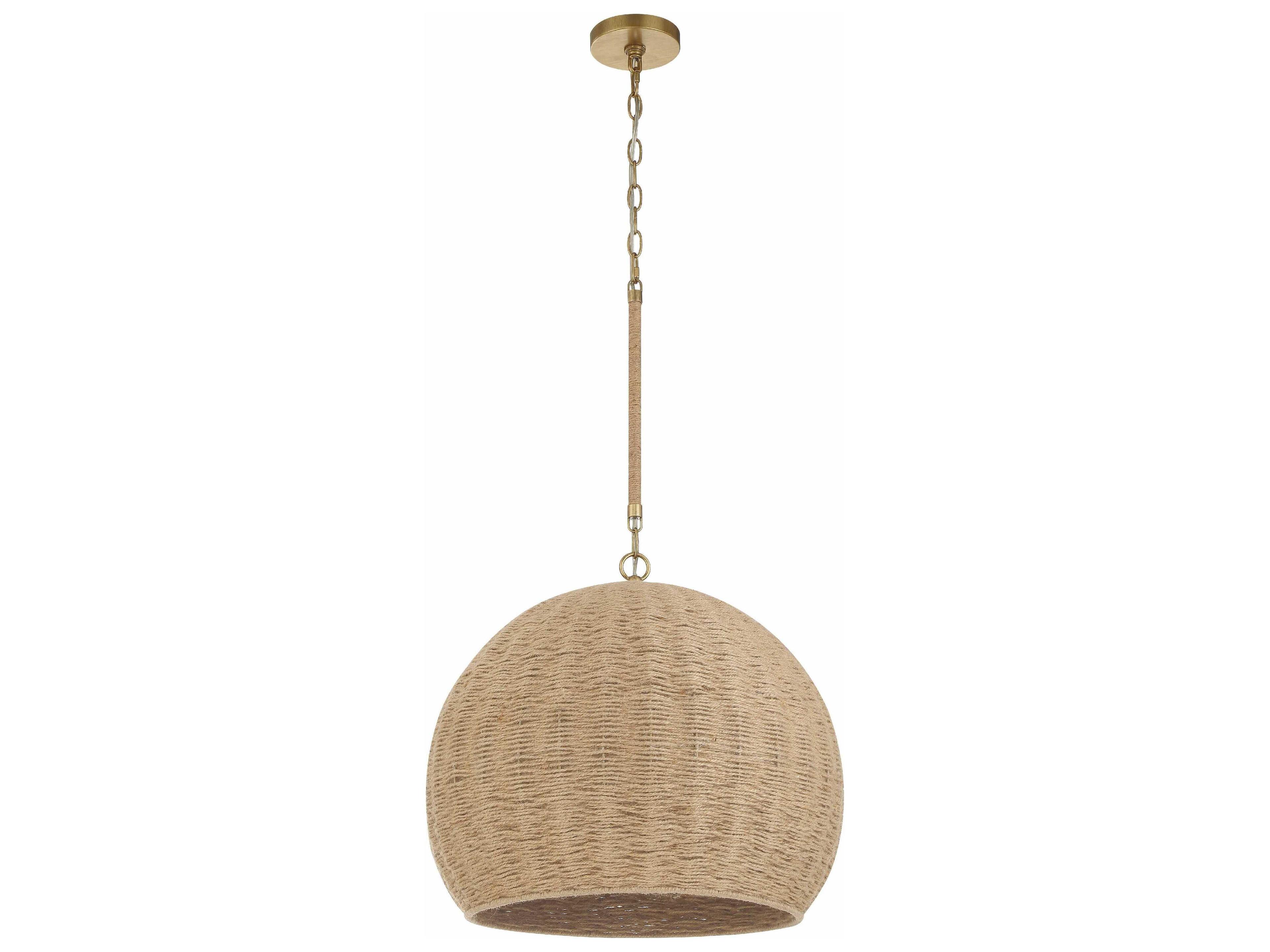 Crystorama Jace 3-Light Soft Gold Brown Dome Pendant