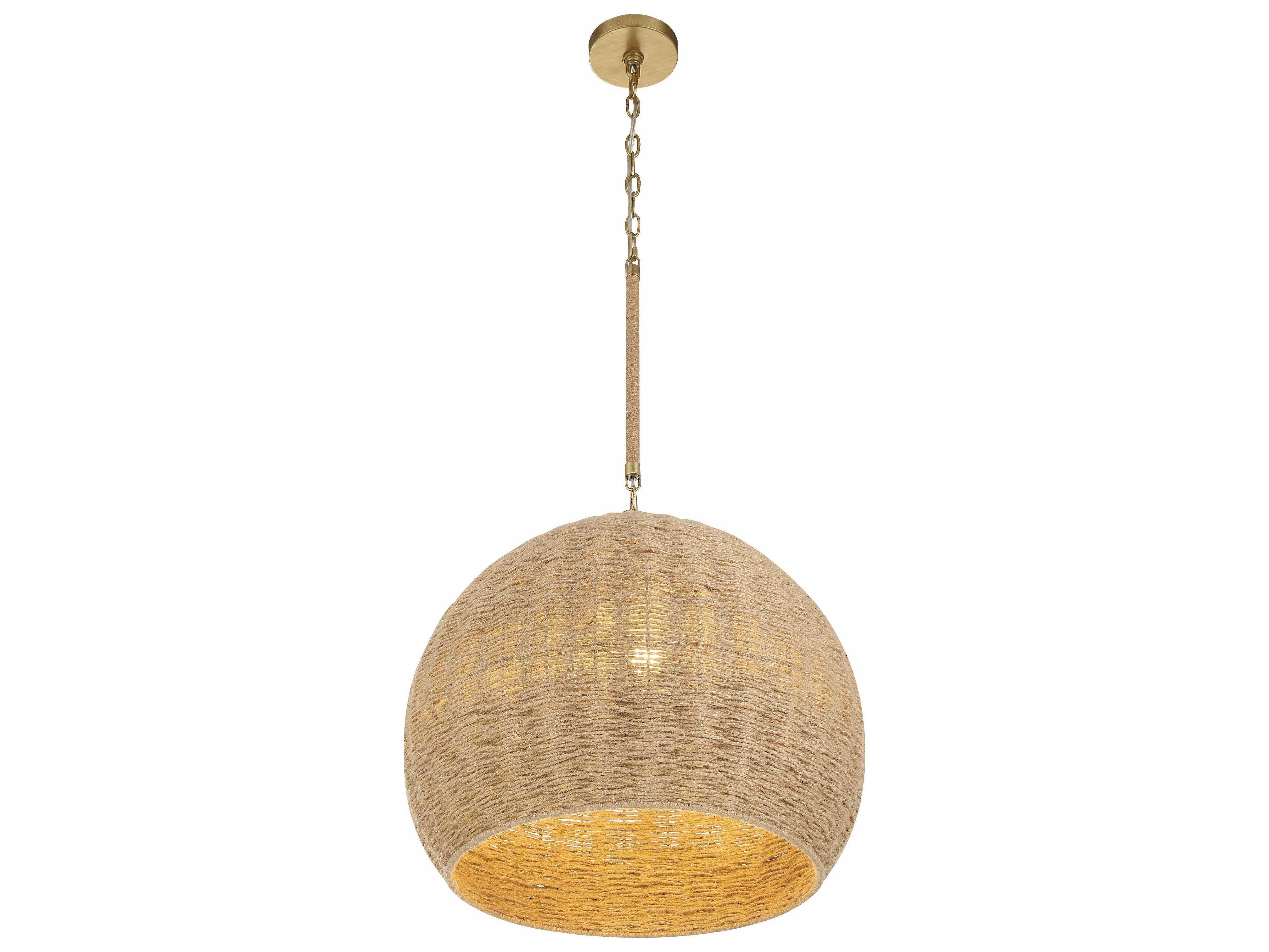 Crystorama Jace 3-Light Soft Gold Brown Dome Pendant