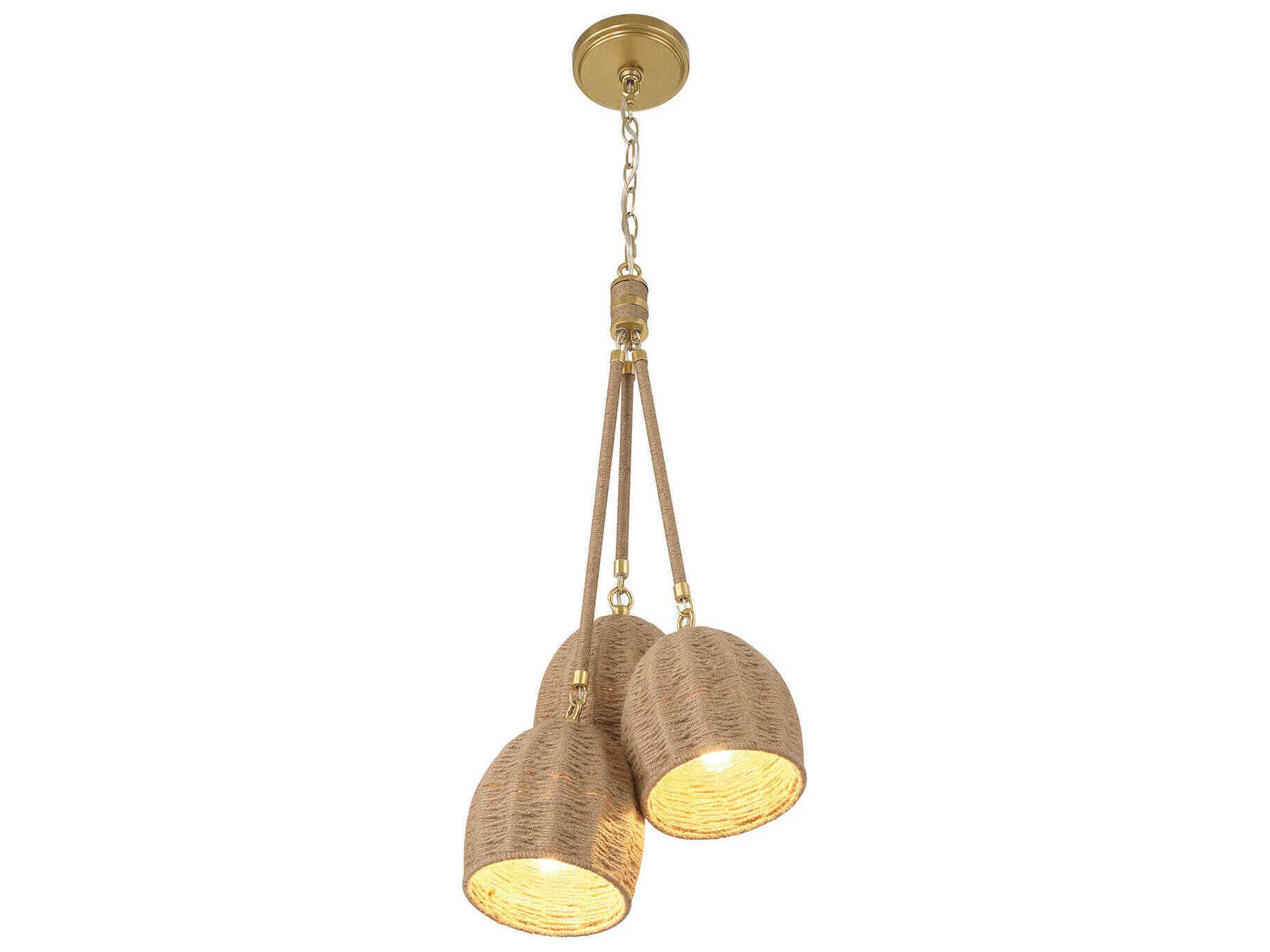 Crystorama Jace 3-Light Soft Gold Dome Mini Pendant