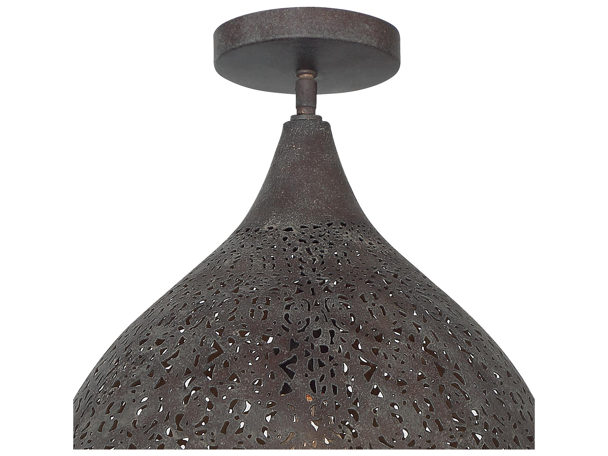 Crystorama Jasmine 1-Light Bronze Semi Flush Mount