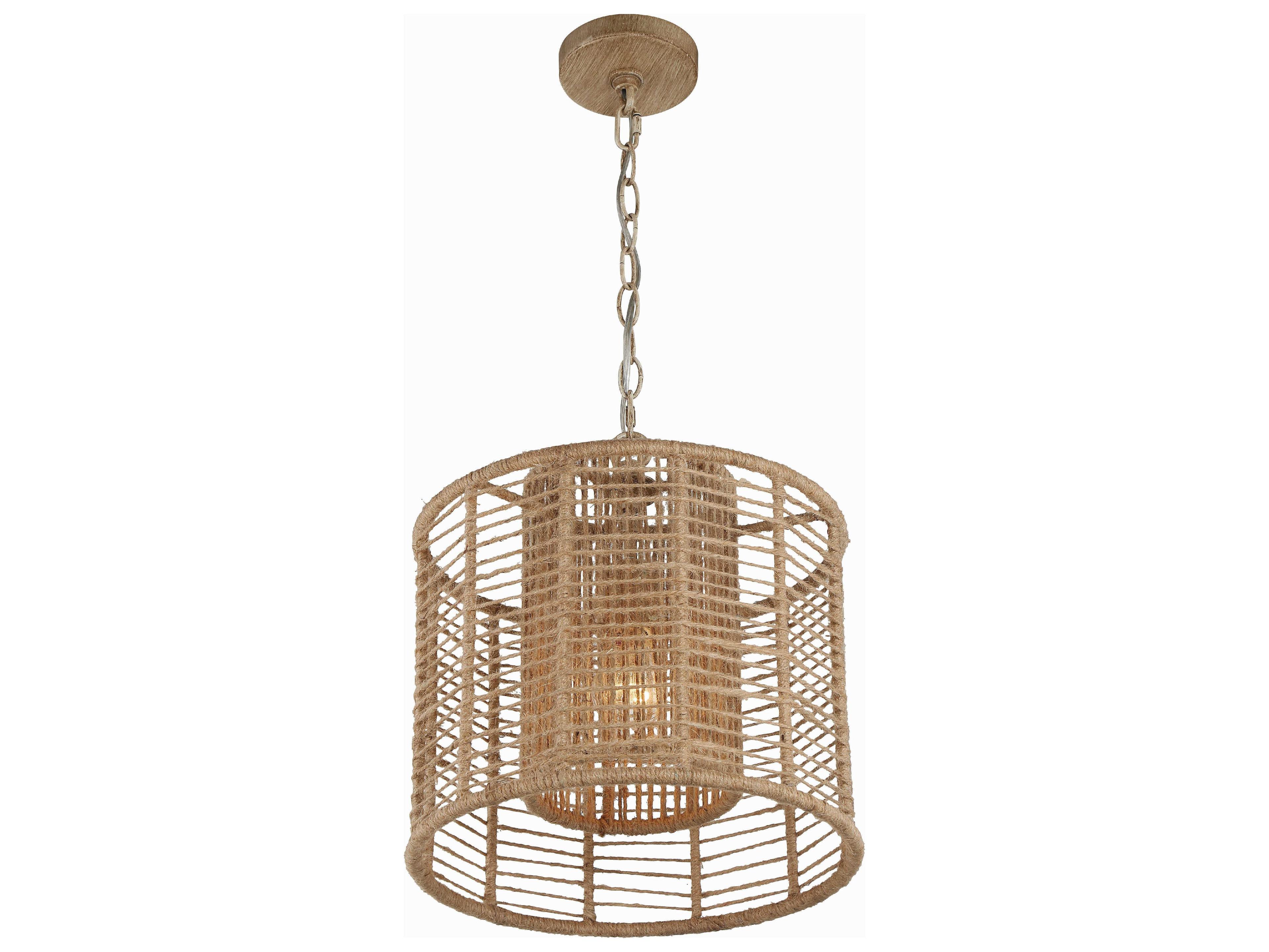 Crystorama Jayna 1-Light Burnished Silver Cylinder Pendant