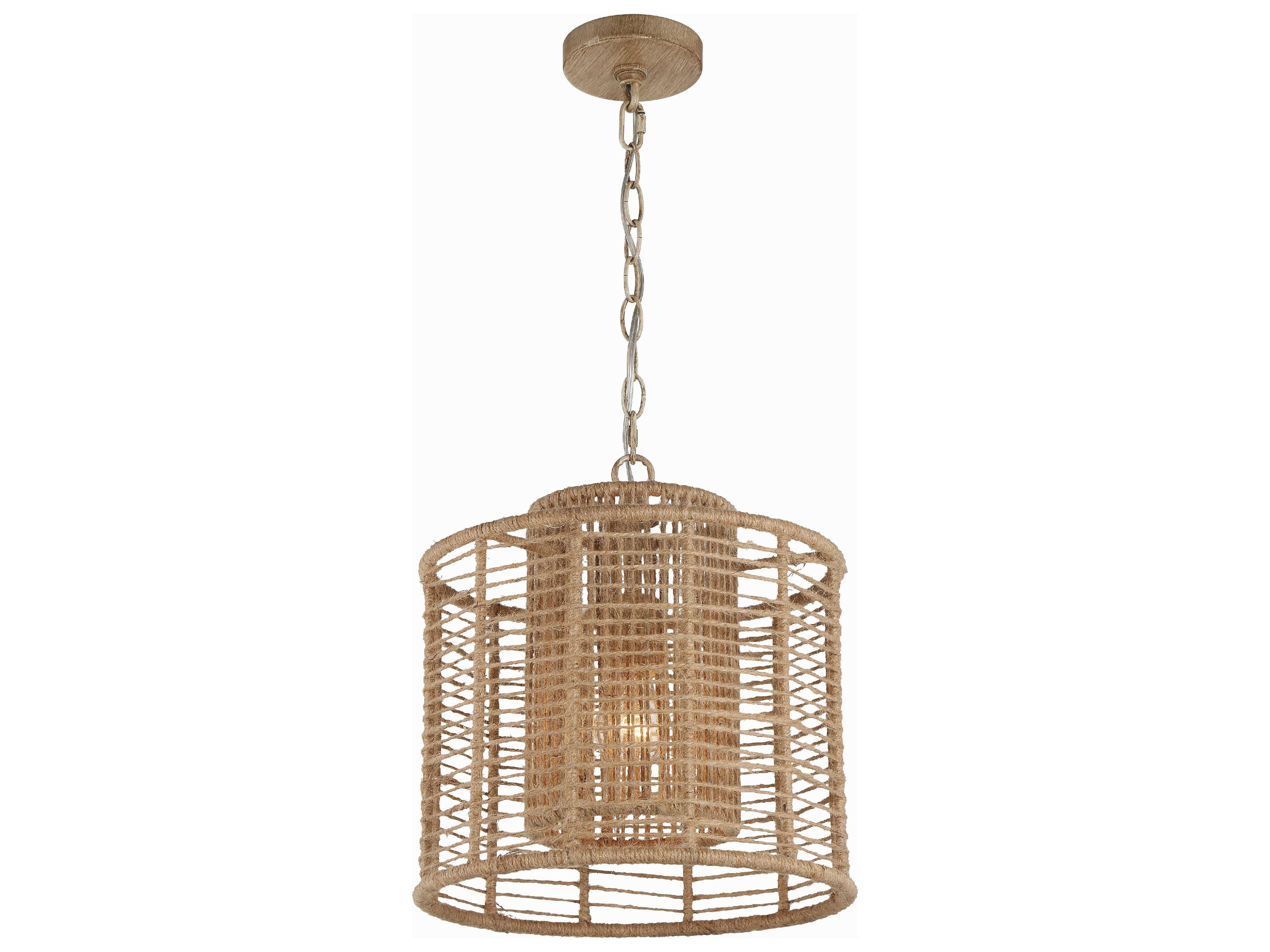 Crystorama Jayna 1-Light Burnished Silver Cylinder Pendant