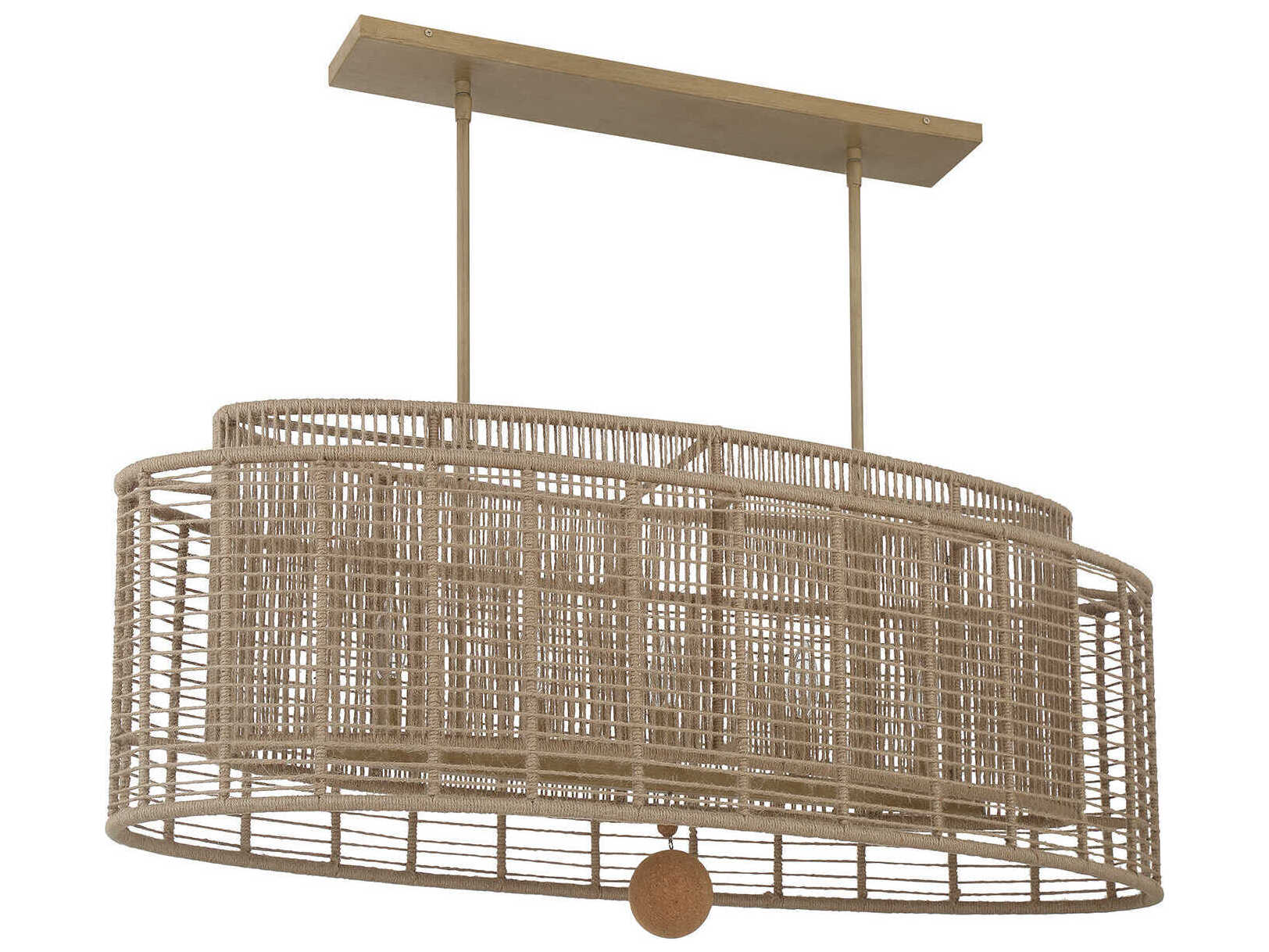 Crystorama Jayna 5-Light Burnished Silver Brown Island Pendant