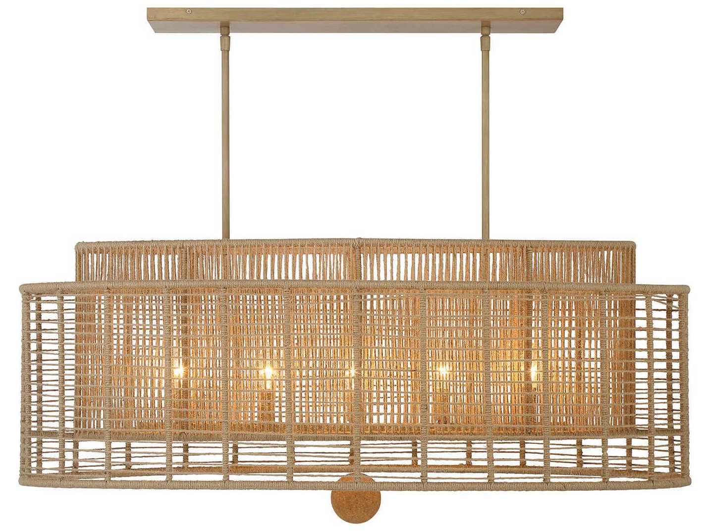 Crystorama Jayna 5-Light Burnished Silver Brown Island Pendant