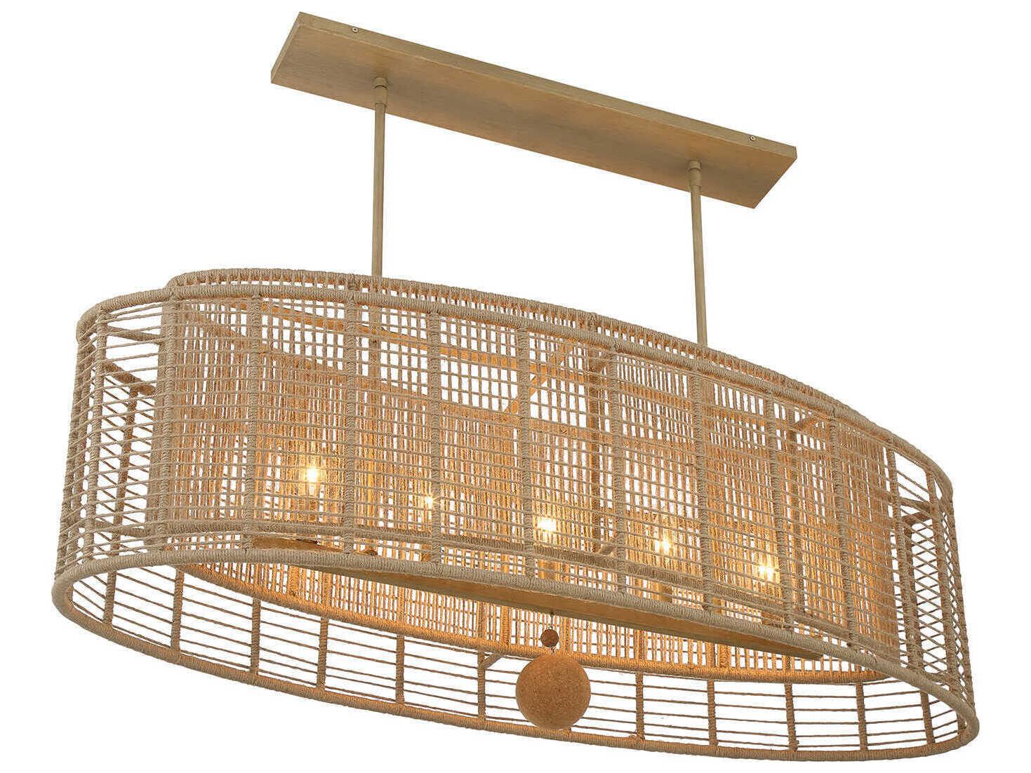 Crystorama Jayna 5-Light Burnished Silver Brown Island Pendant