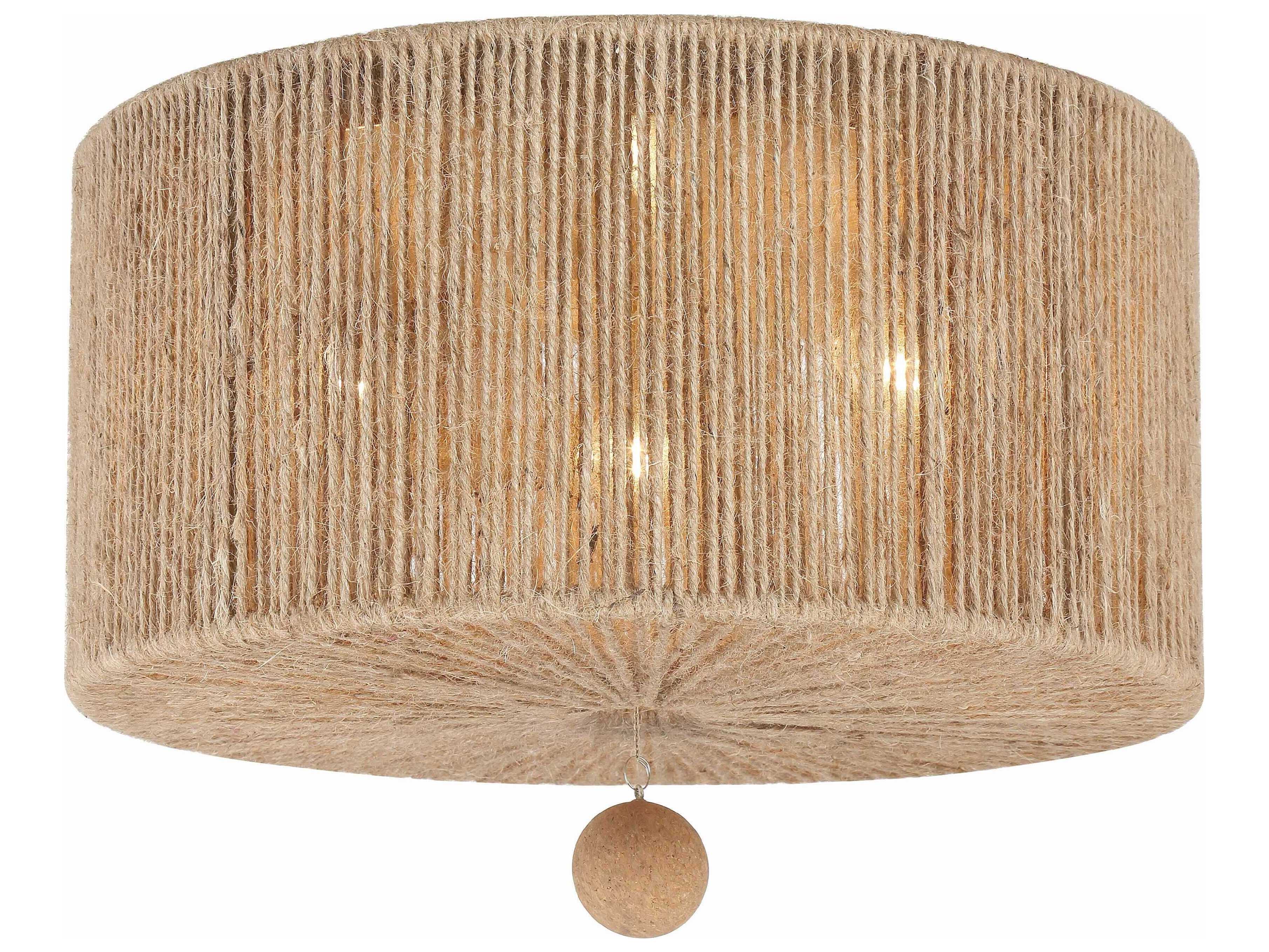 Crystorama Jessa 3-Light Burnished Silver Drum Flush Mount