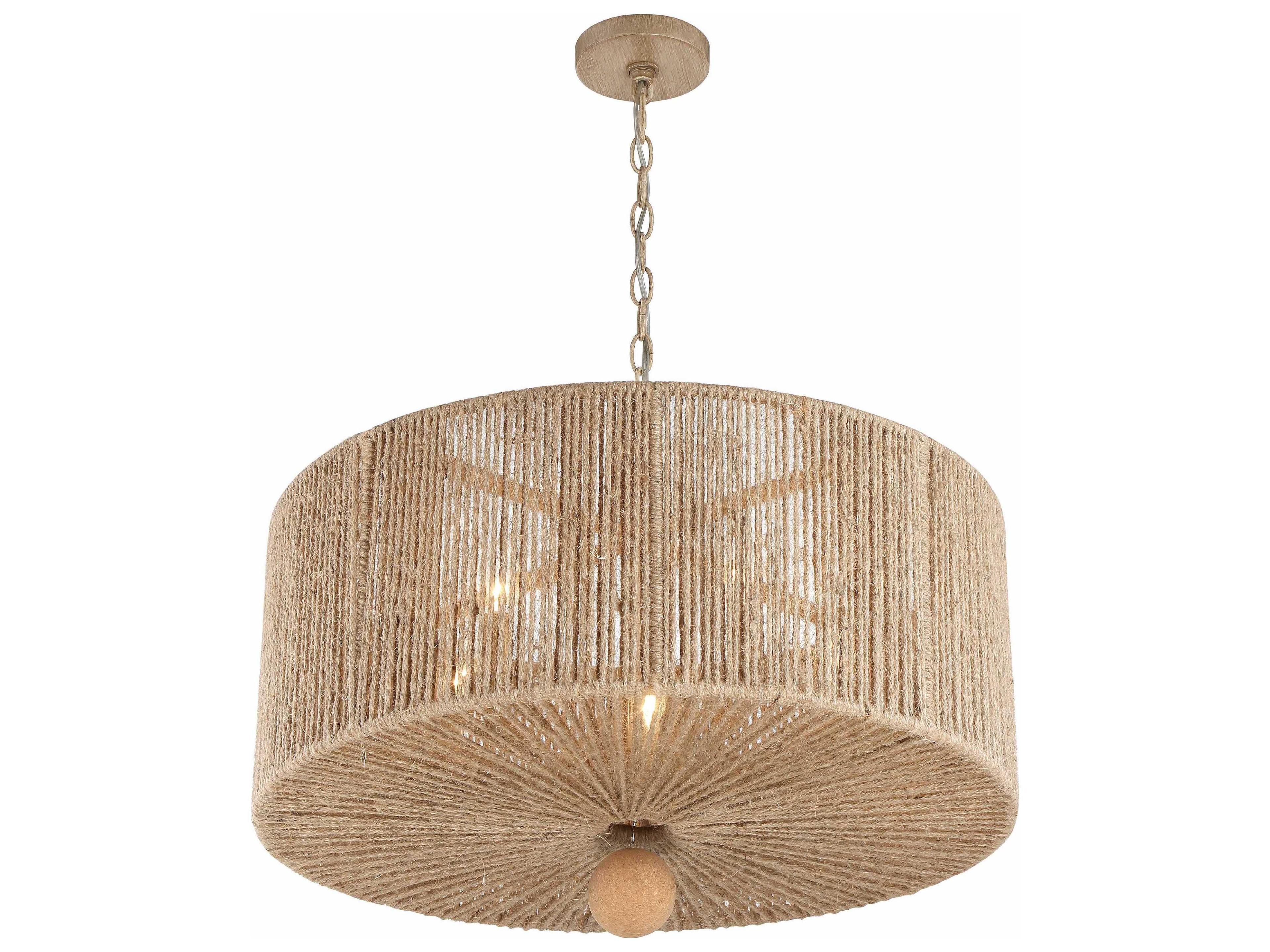 Crystorama Jessa 5-Light Burnished Silver Drum Pendant