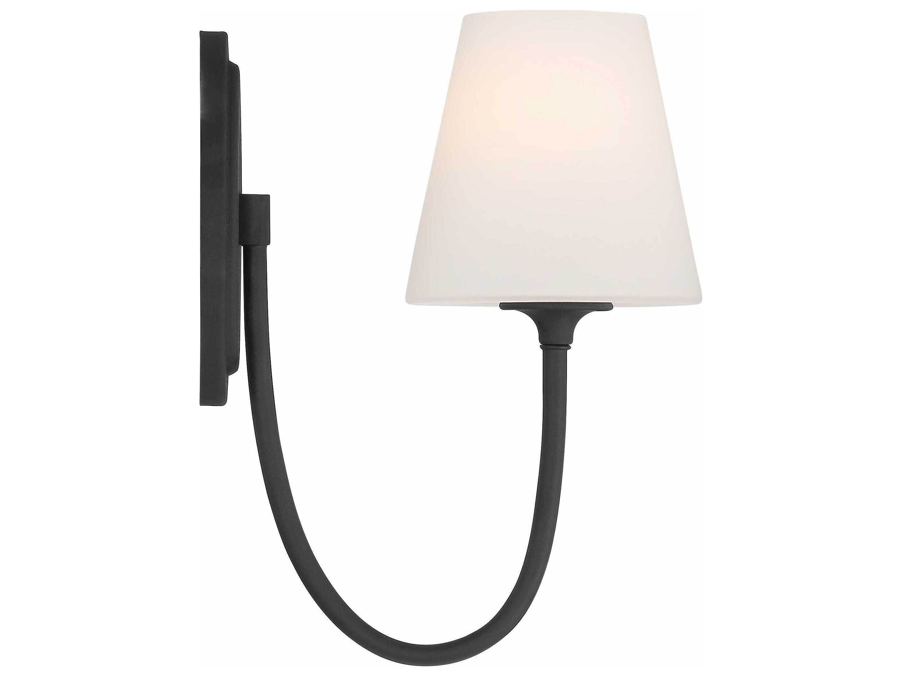 Crystorama Juno 1-Light Black Forged Glass Wall Sconce