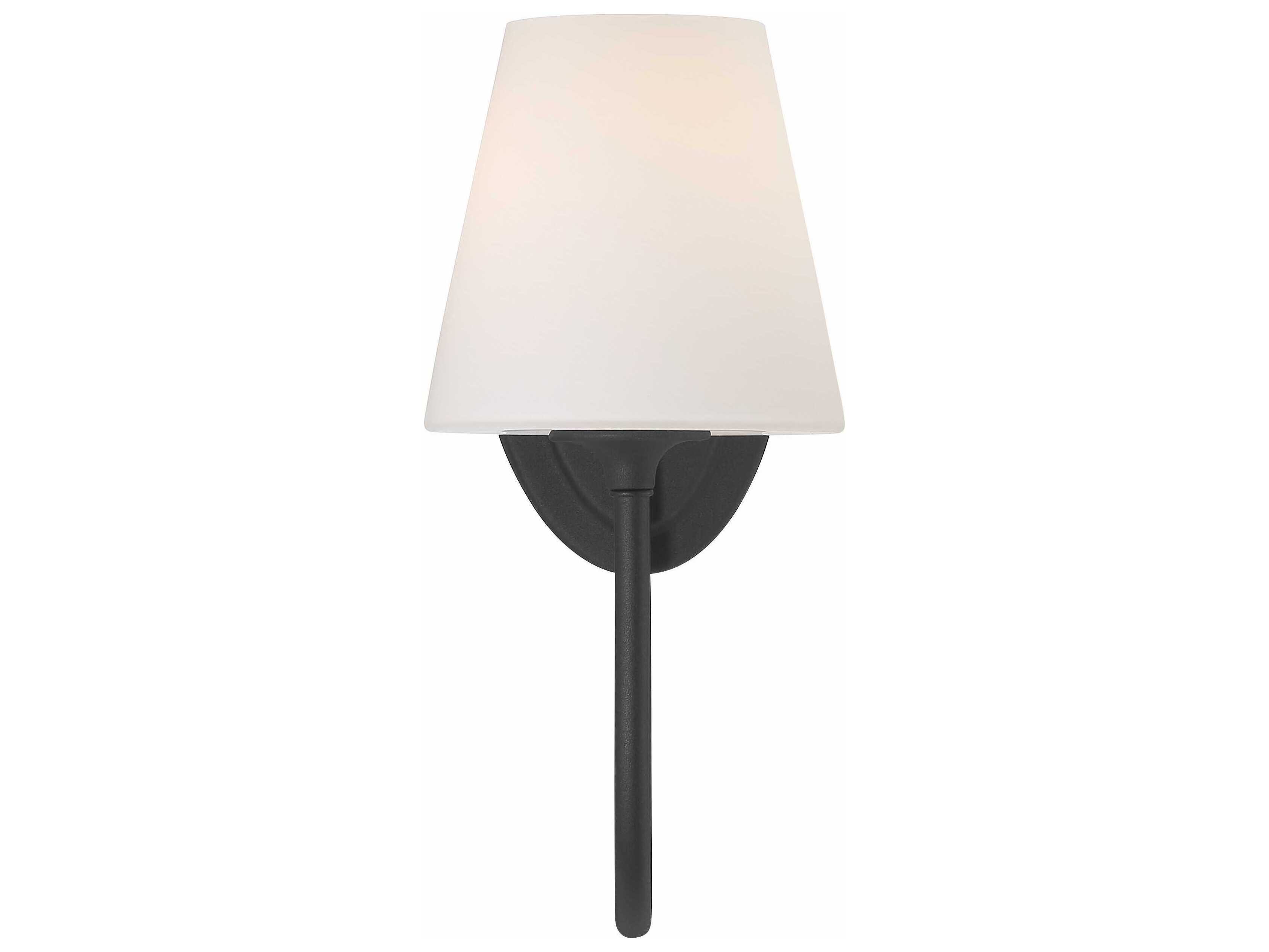 Crystorama Juno 1-Light Black Forged Glass Wall Sconce