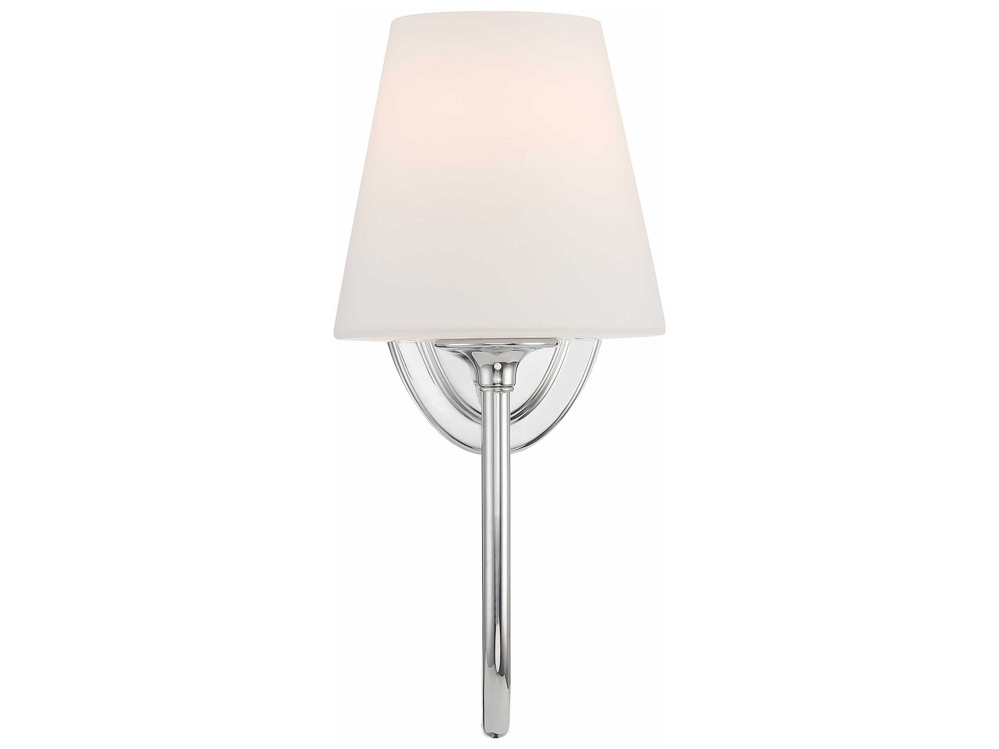 Crystorama Juno 1-Light Polished Nickel Glass Wall Sconce