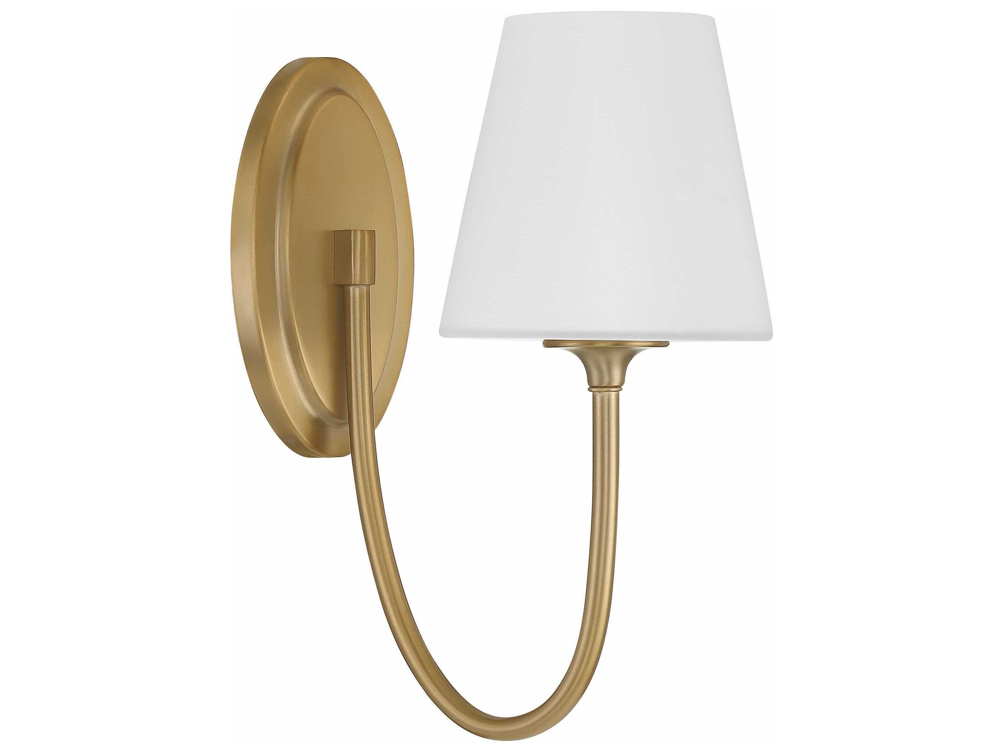 Crystorama Juno 1-Light Vibrant Gold Glass Wall Sconce
