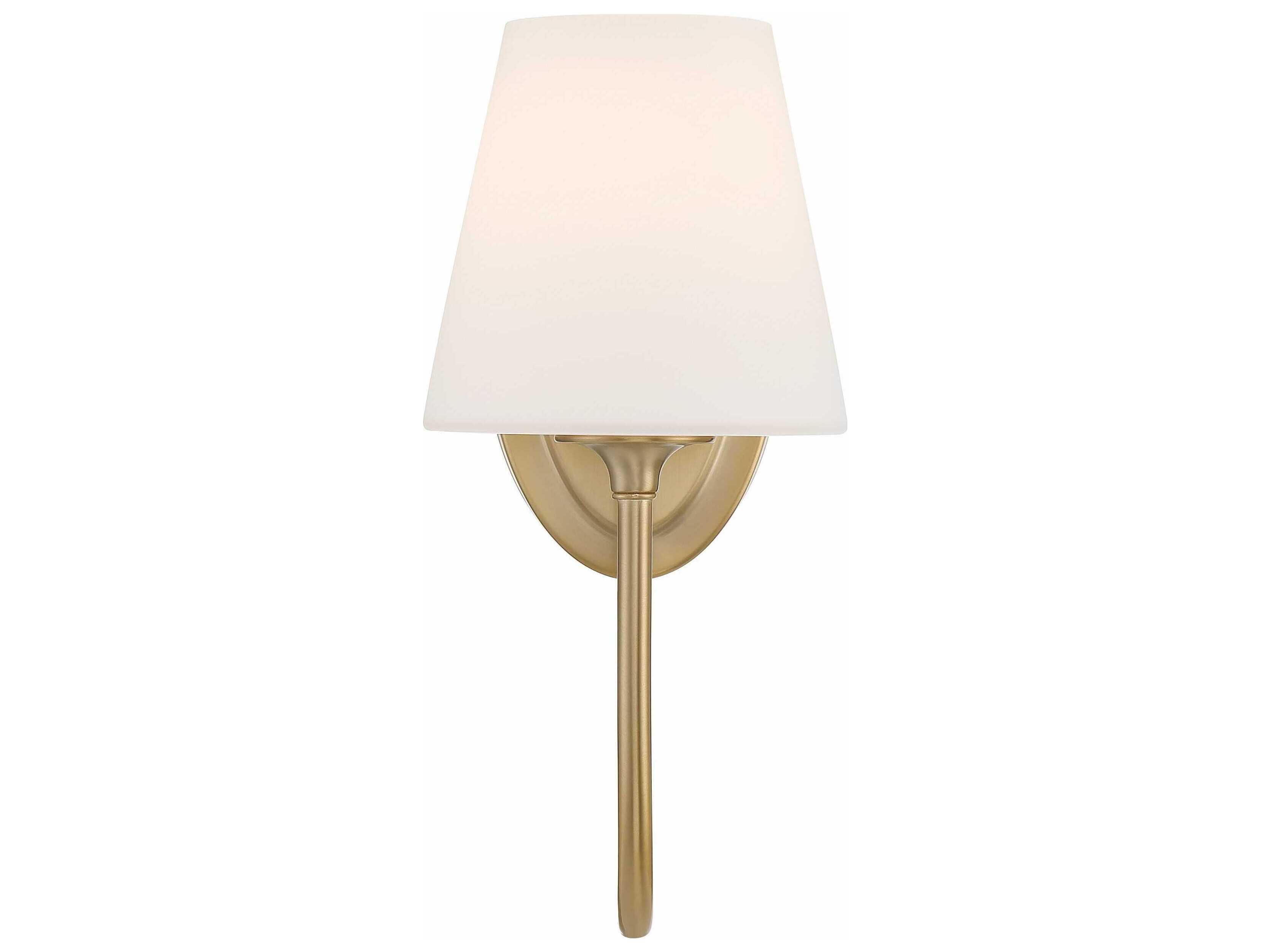 Crystorama Juno 1-Light Vibrant Gold Glass Wall Sconce