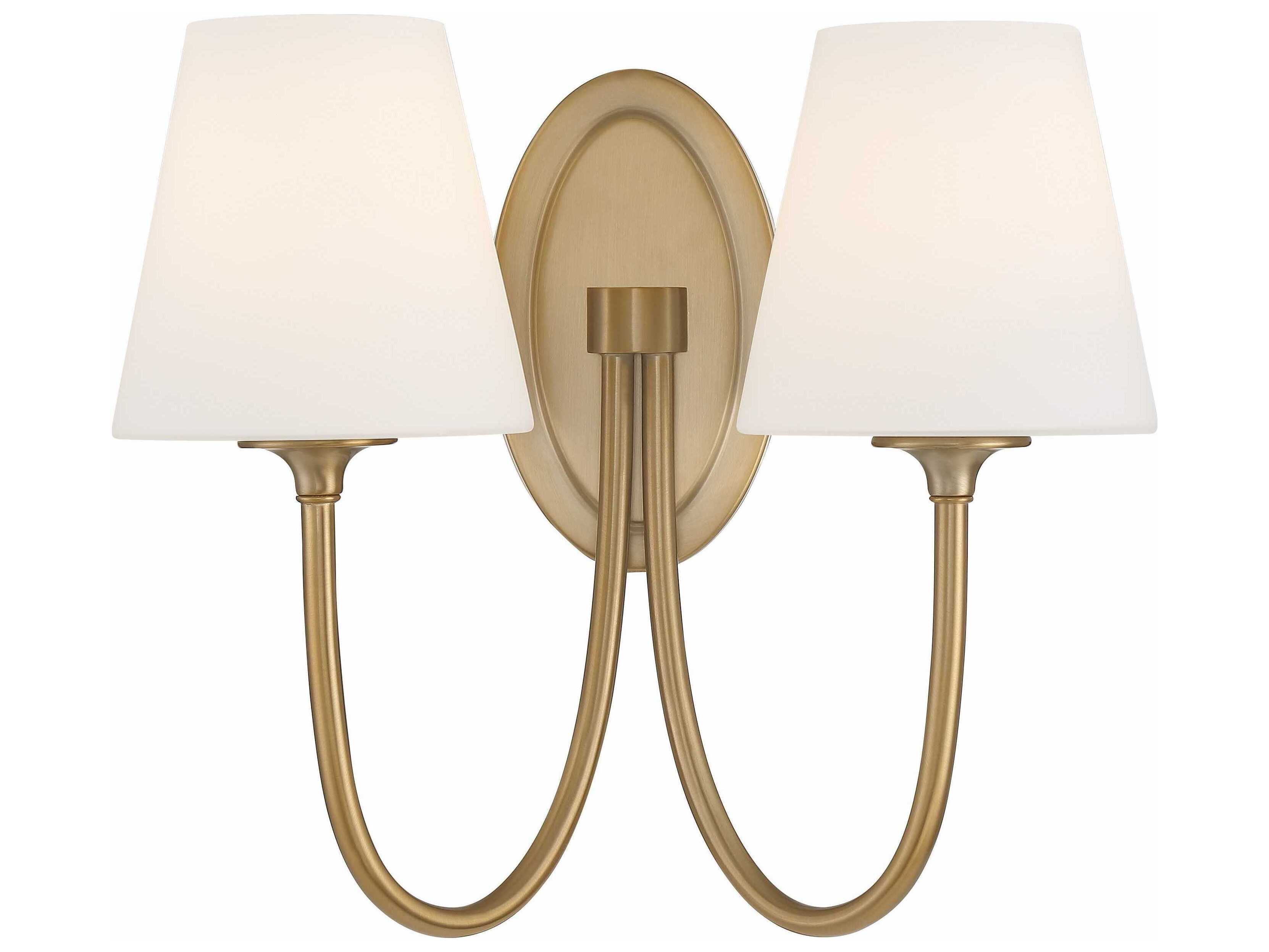 Crystorama Juno 2-Light Vibrant Gold Glass Wall Sconce