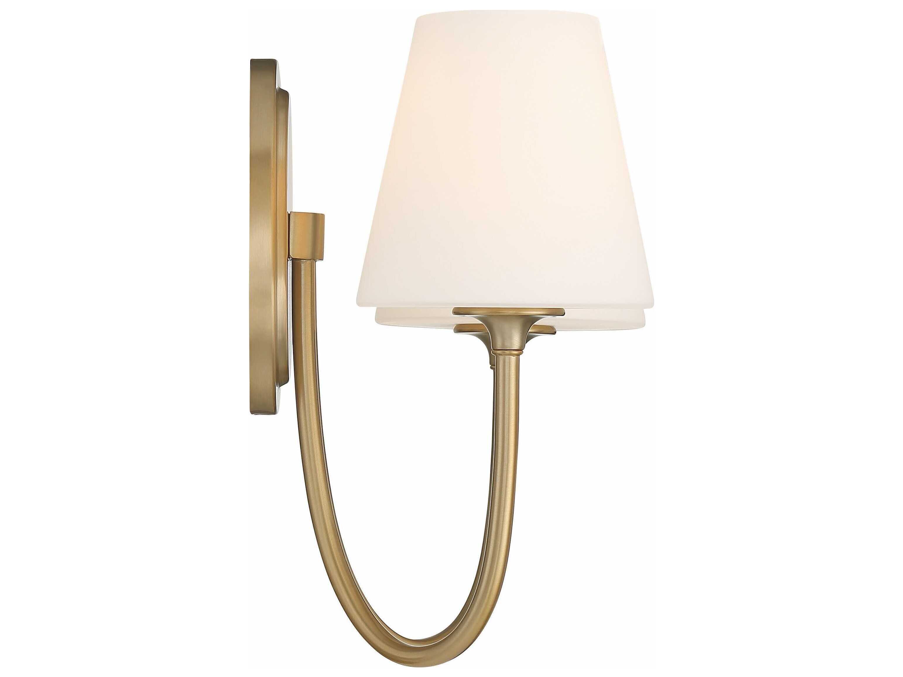 Crystorama Juno 2-Light Vibrant Gold Glass Wall Sconce