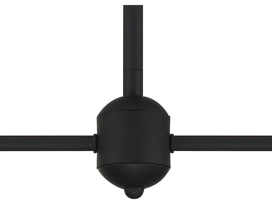 Crystorama Keenan 4-Light Black Forged Glass Linear Island Pendant