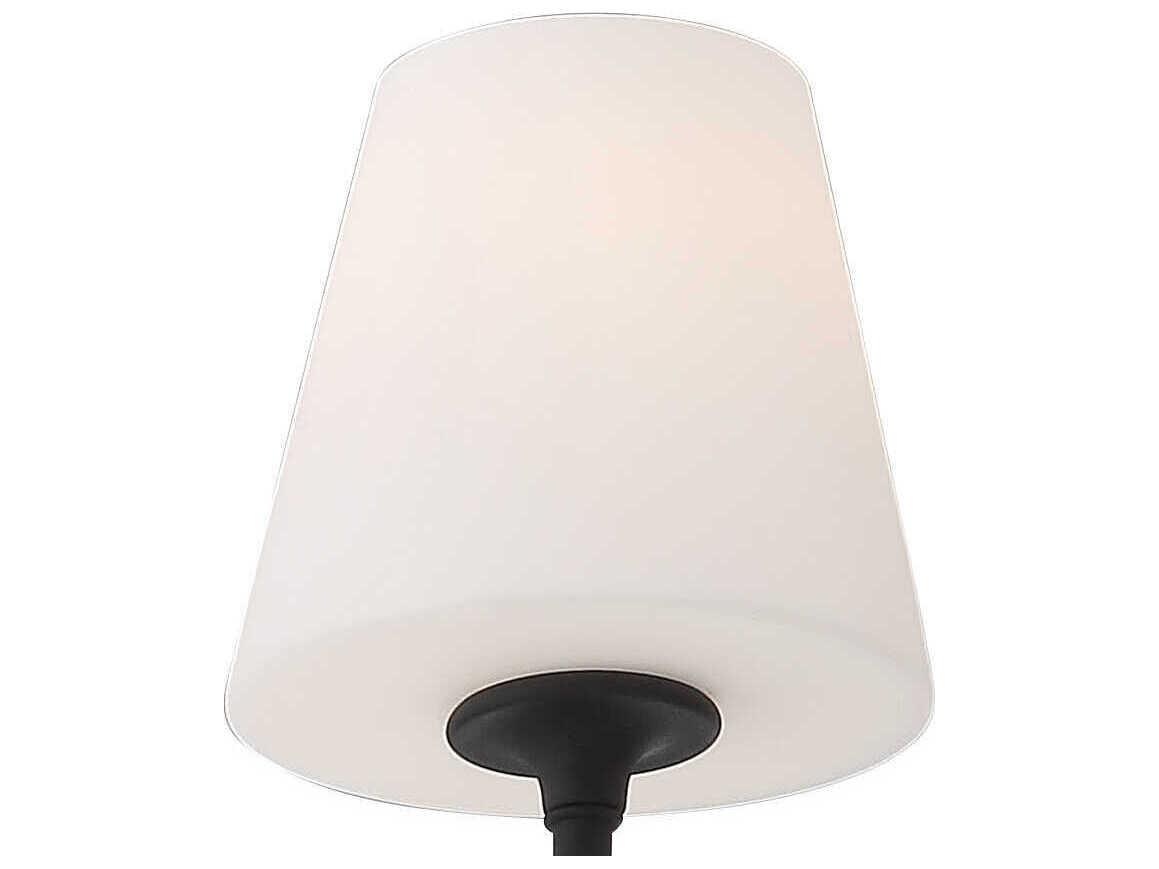 Crystorama Keenan 4-Light Black Forged Glass Linear Island Pendant