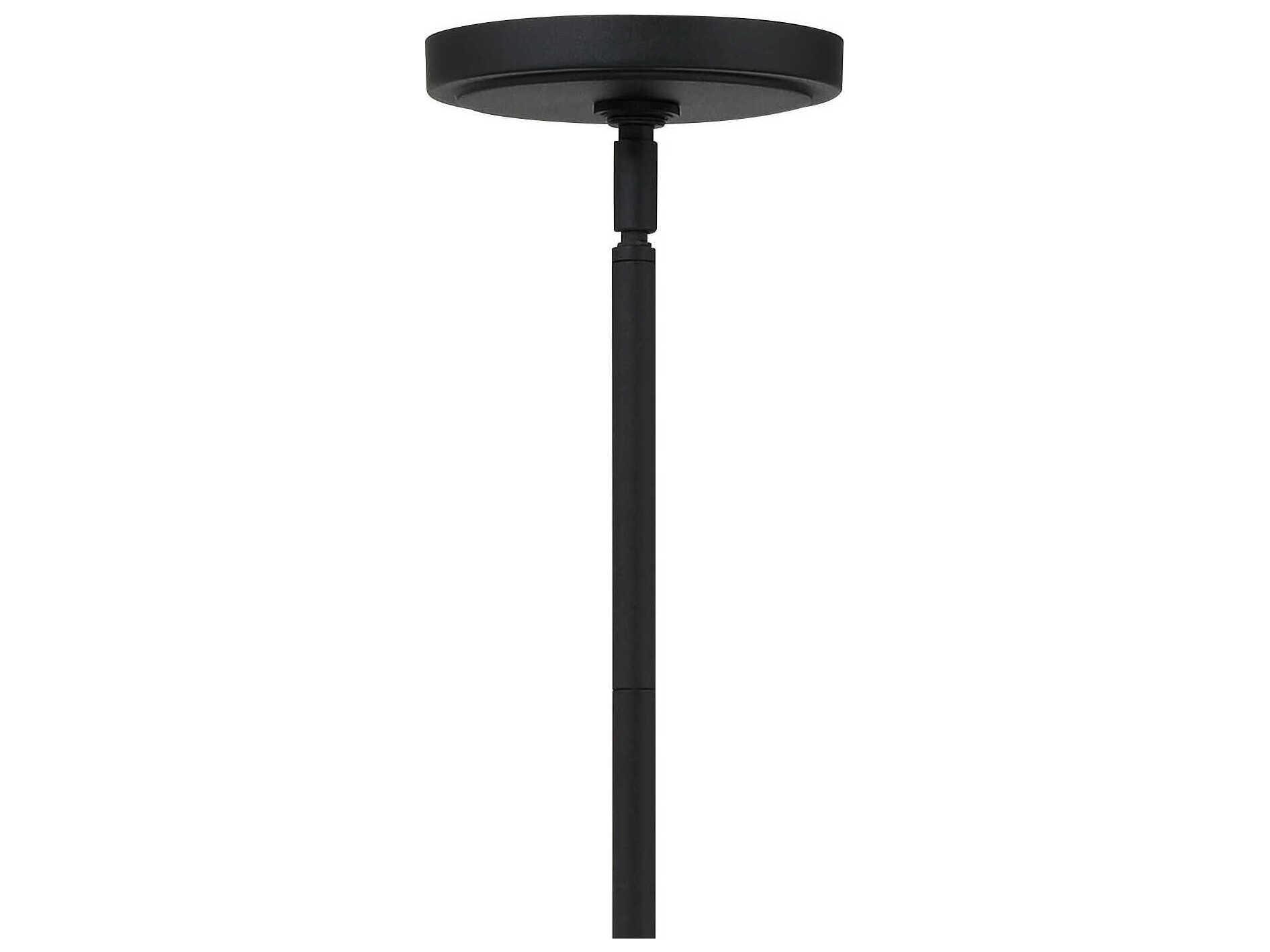 Crystorama Keenan 4-Light Black Forged Glass Linear Island Pendant