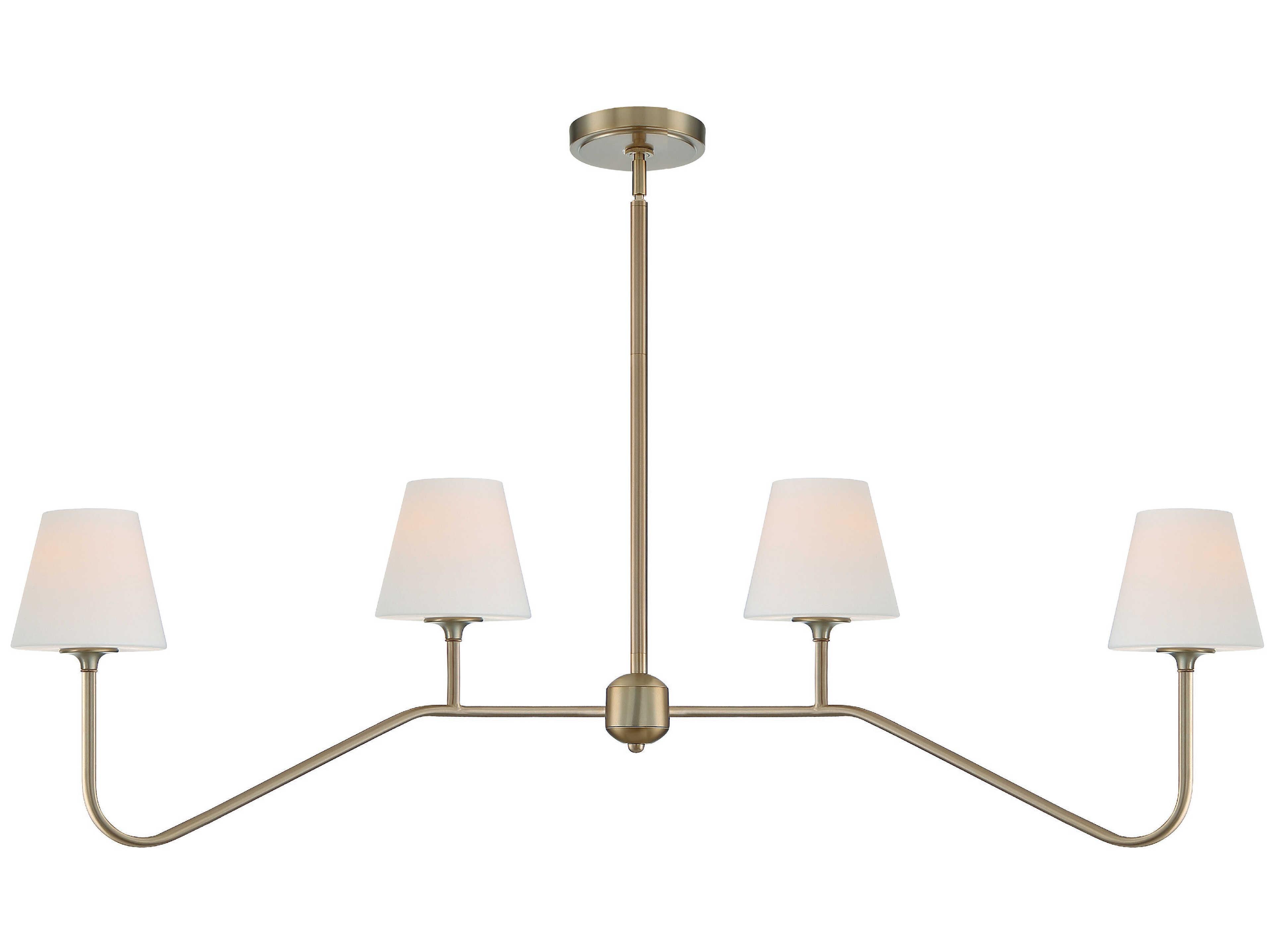 Crystorama Keenan 4-Light Vibrant Gold Glass Island Pendant