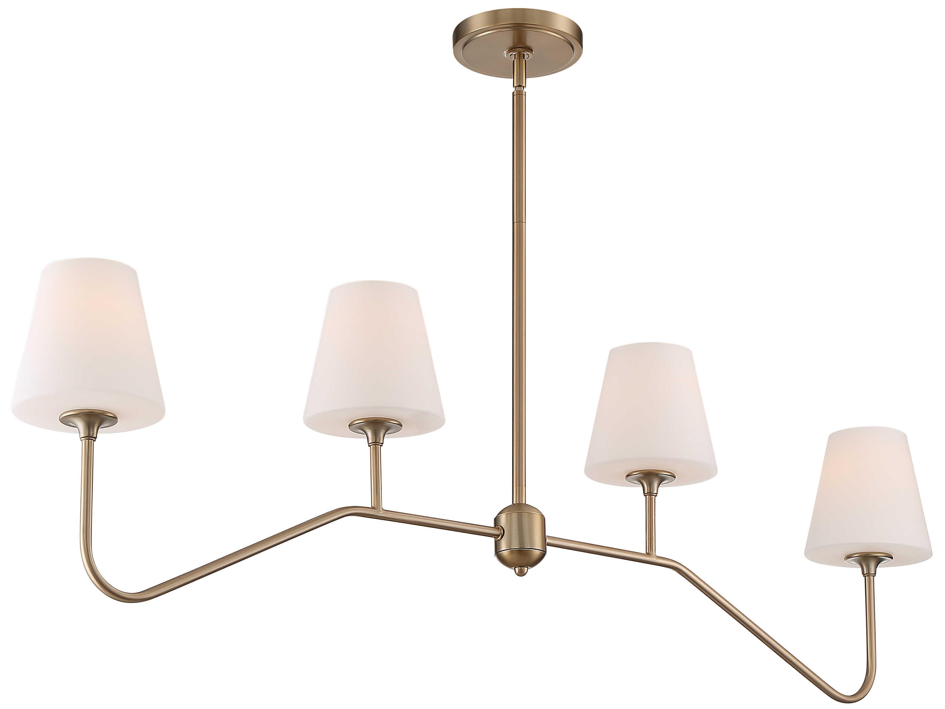 Crystorama Keenan 4-Light Vibrant Gold Glass Island Pendant