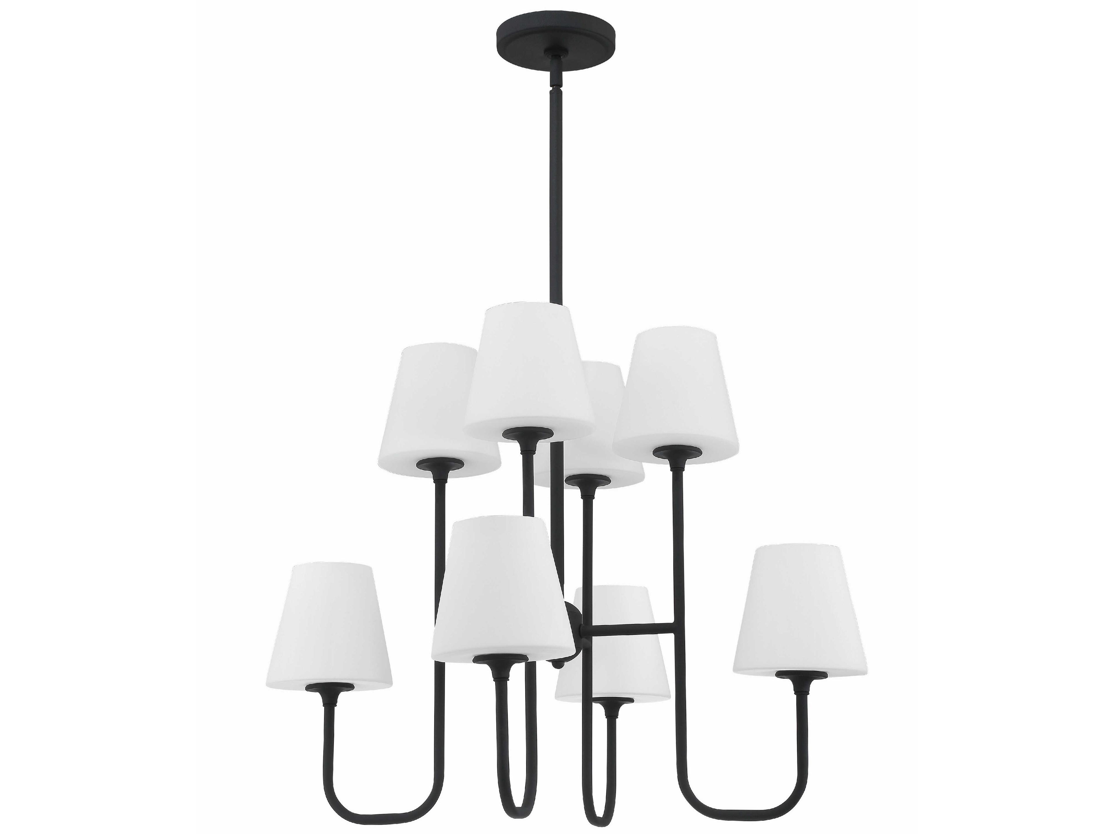 Crystorama Keenan 8-Light Black Forged Glass Empire Chandelier