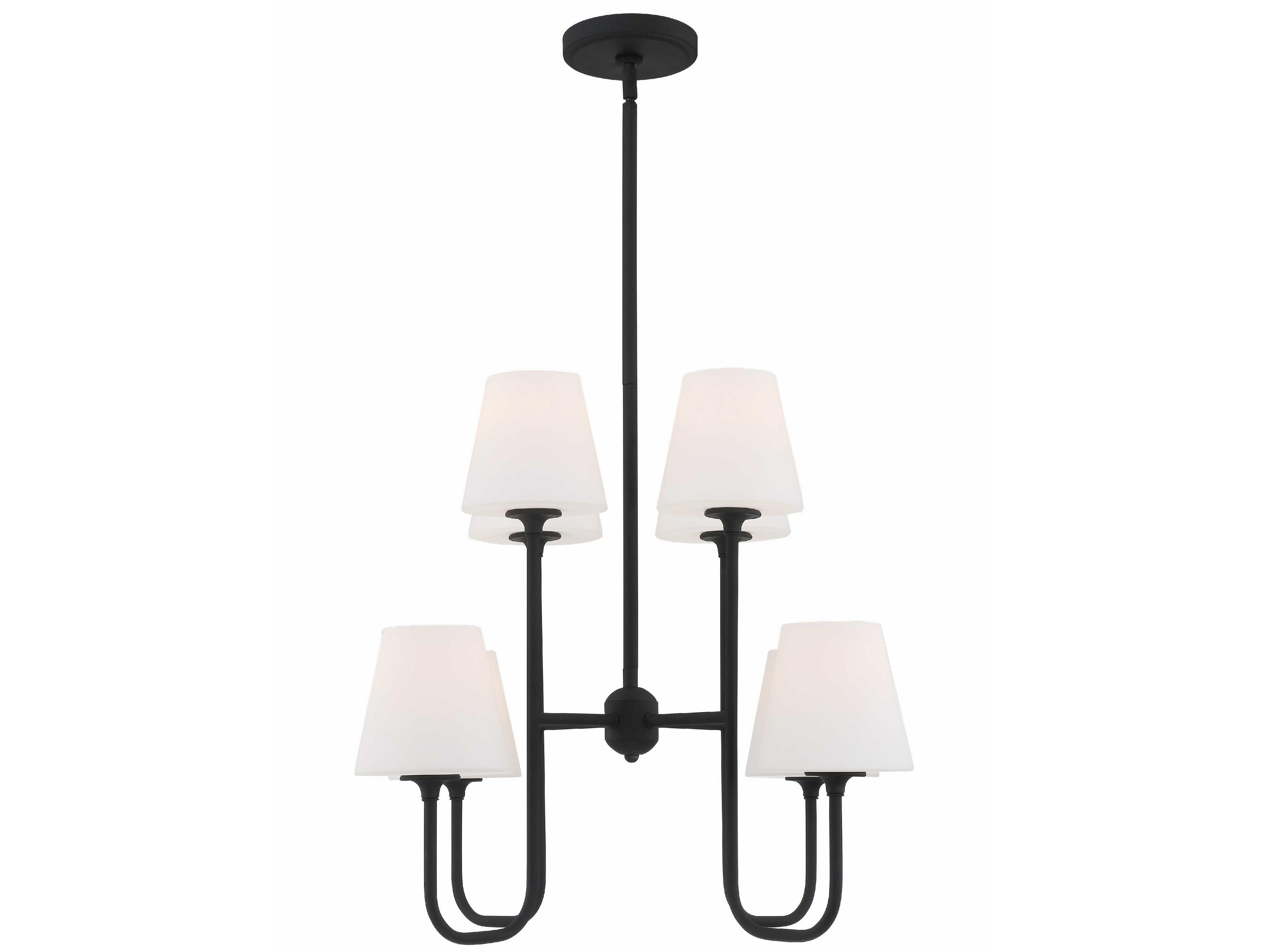 Crystorama Keenan 8-Light Black Forged Glass Empire Chandelier