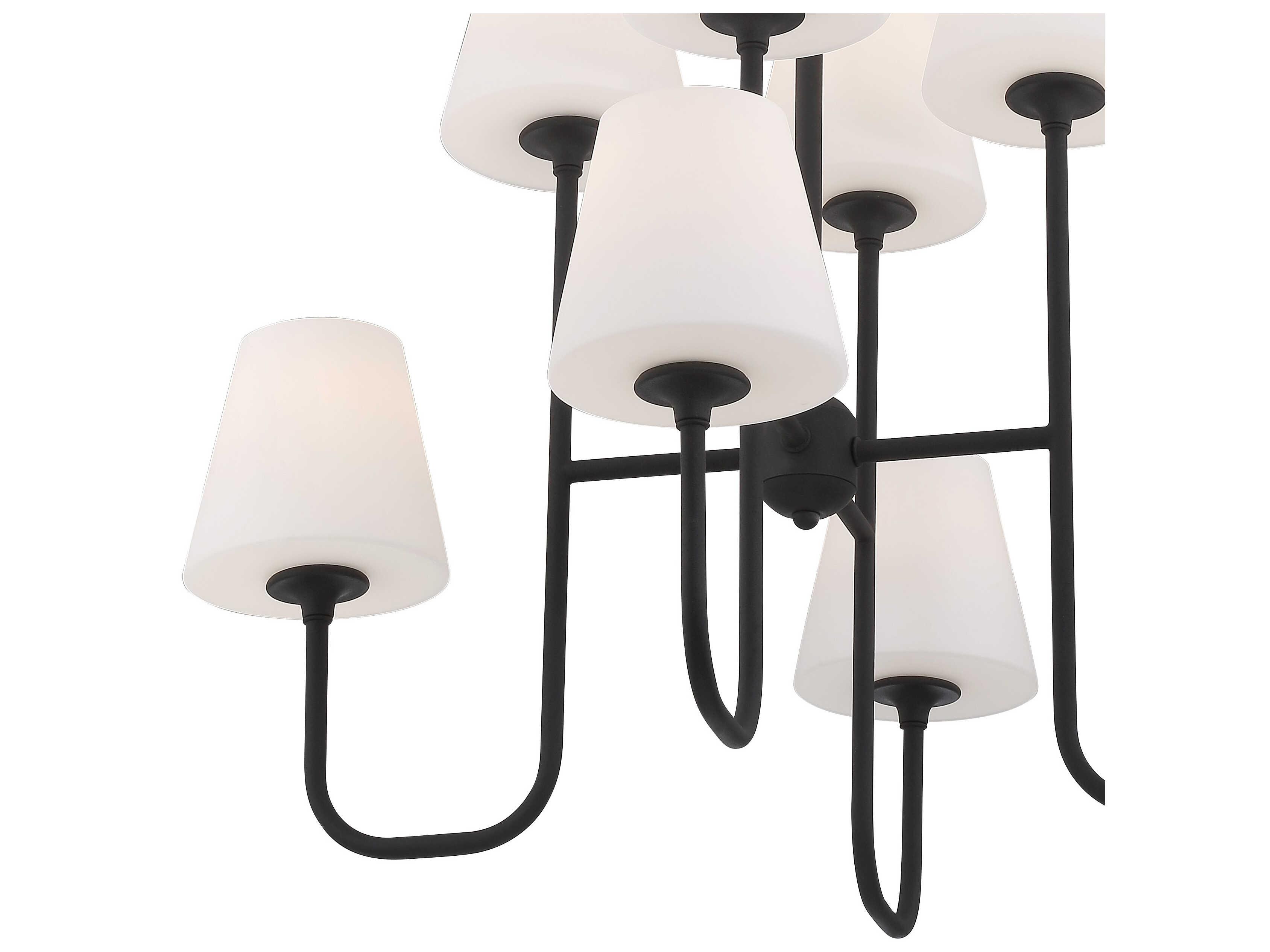 Crystorama Keenan 8-Light Black Forged Glass Empire Chandelier