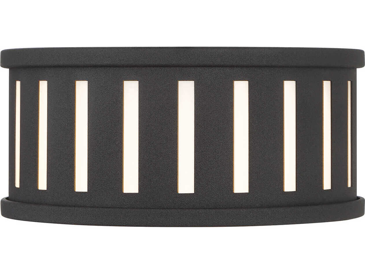 Crystorama Kendal 2-Light Black Forged Drum Flush Mount