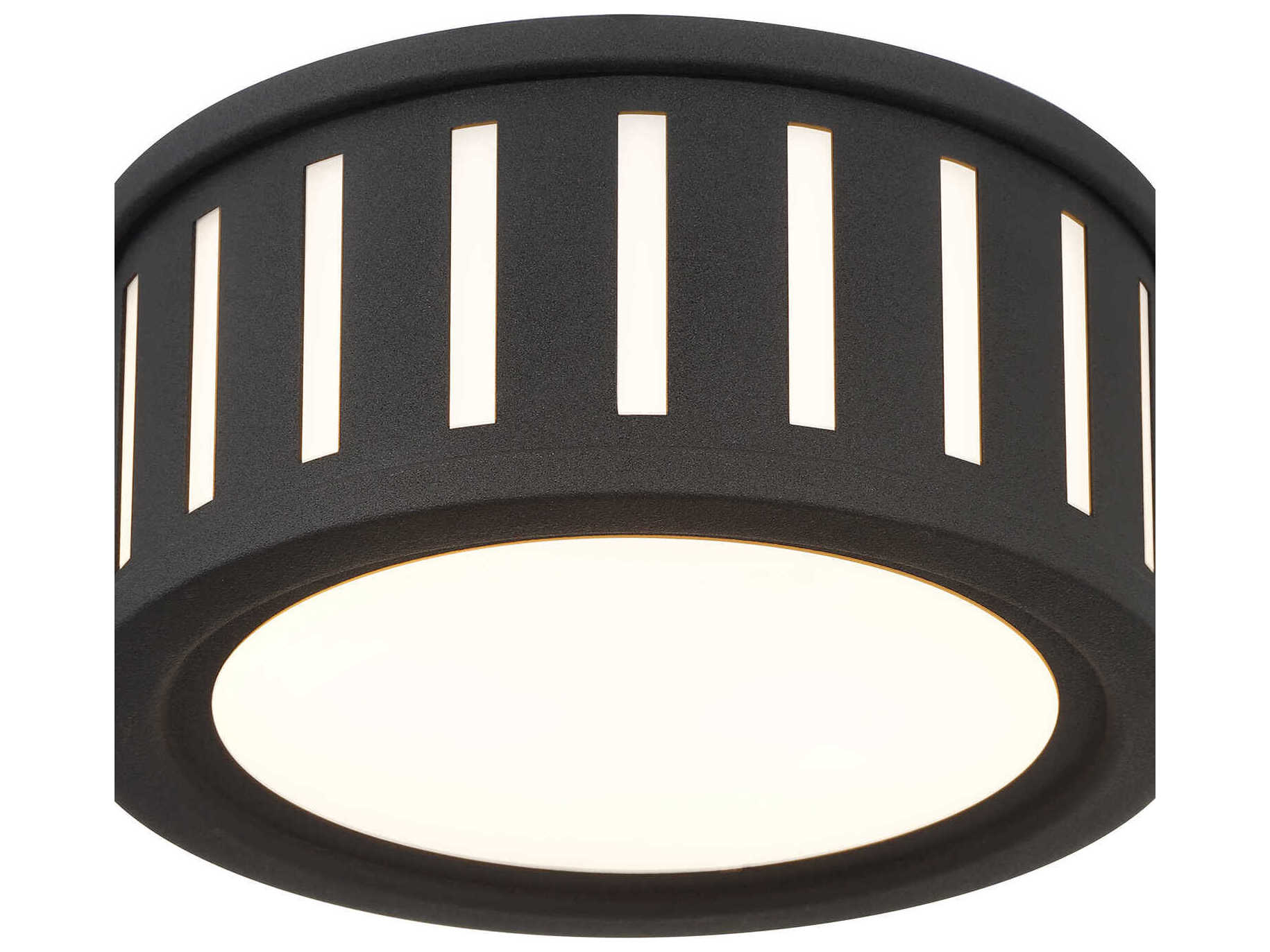 Crystorama Kendal 2-Light Black Forged Drum Flush Mount