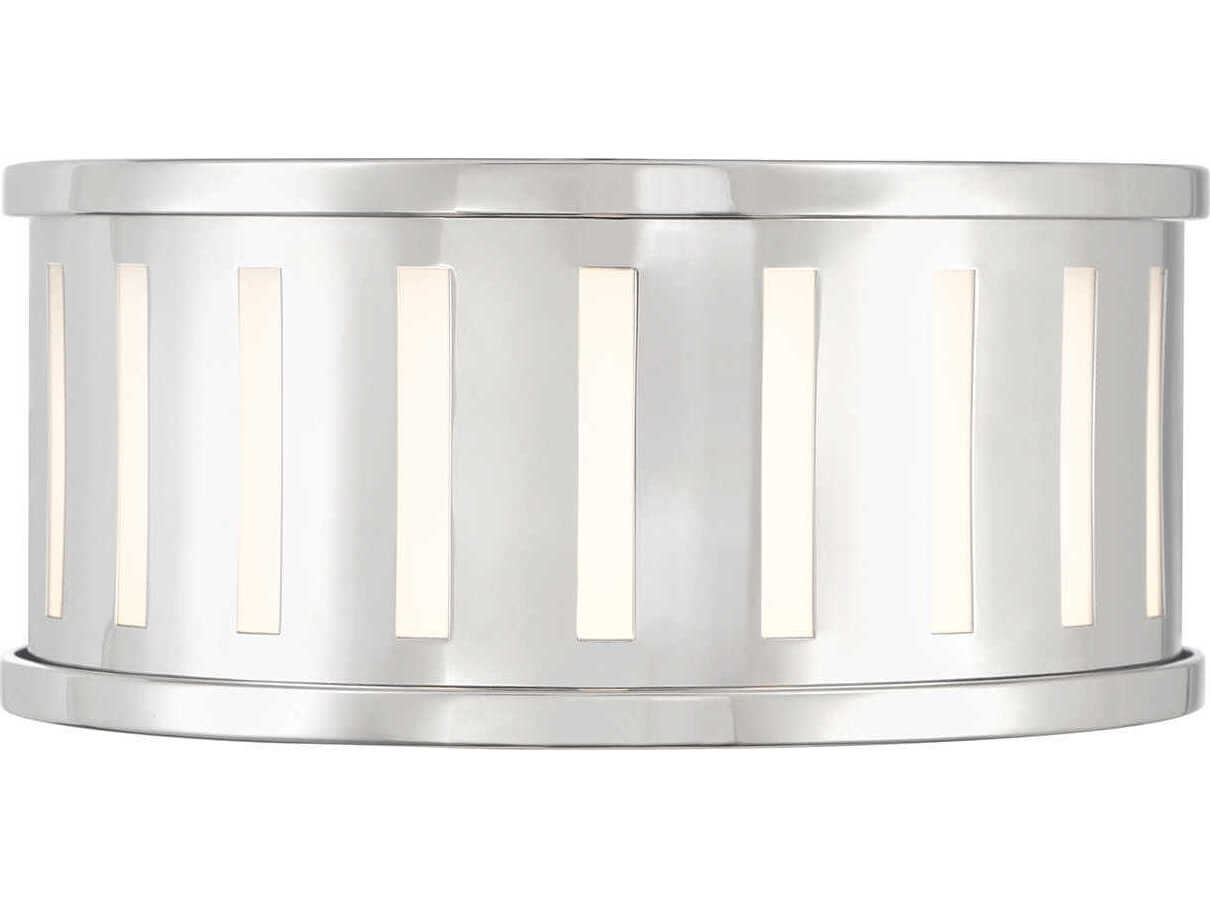 Crystorama Kendal 2-Light Polished Nickel Drum Flush Mount