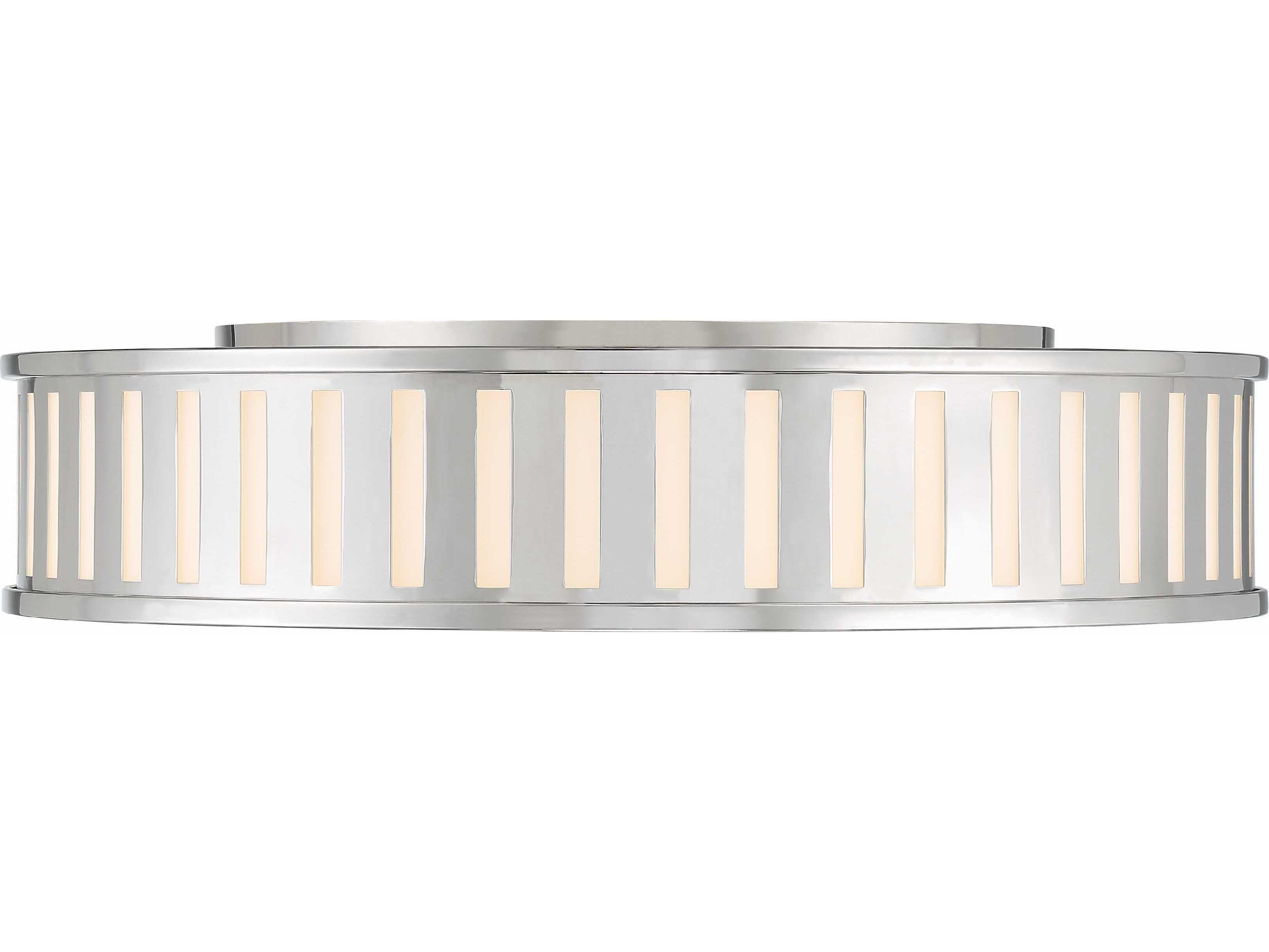 Crystorama Kendal 4-Light Polished Nickel Glass Drum Flush Mount