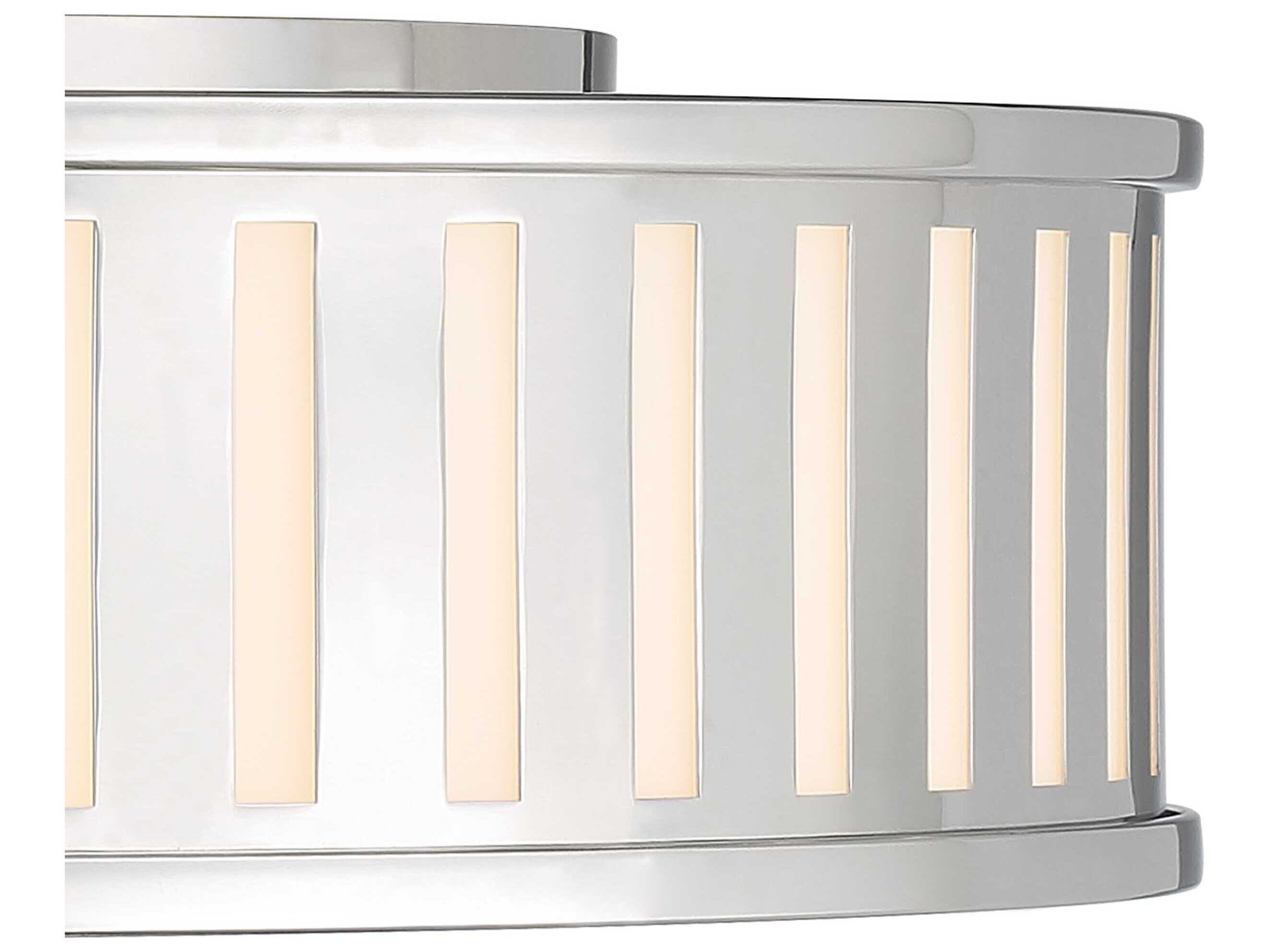 Crystorama Kendal 4-Light Polished Nickel Glass Drum Flush Mount