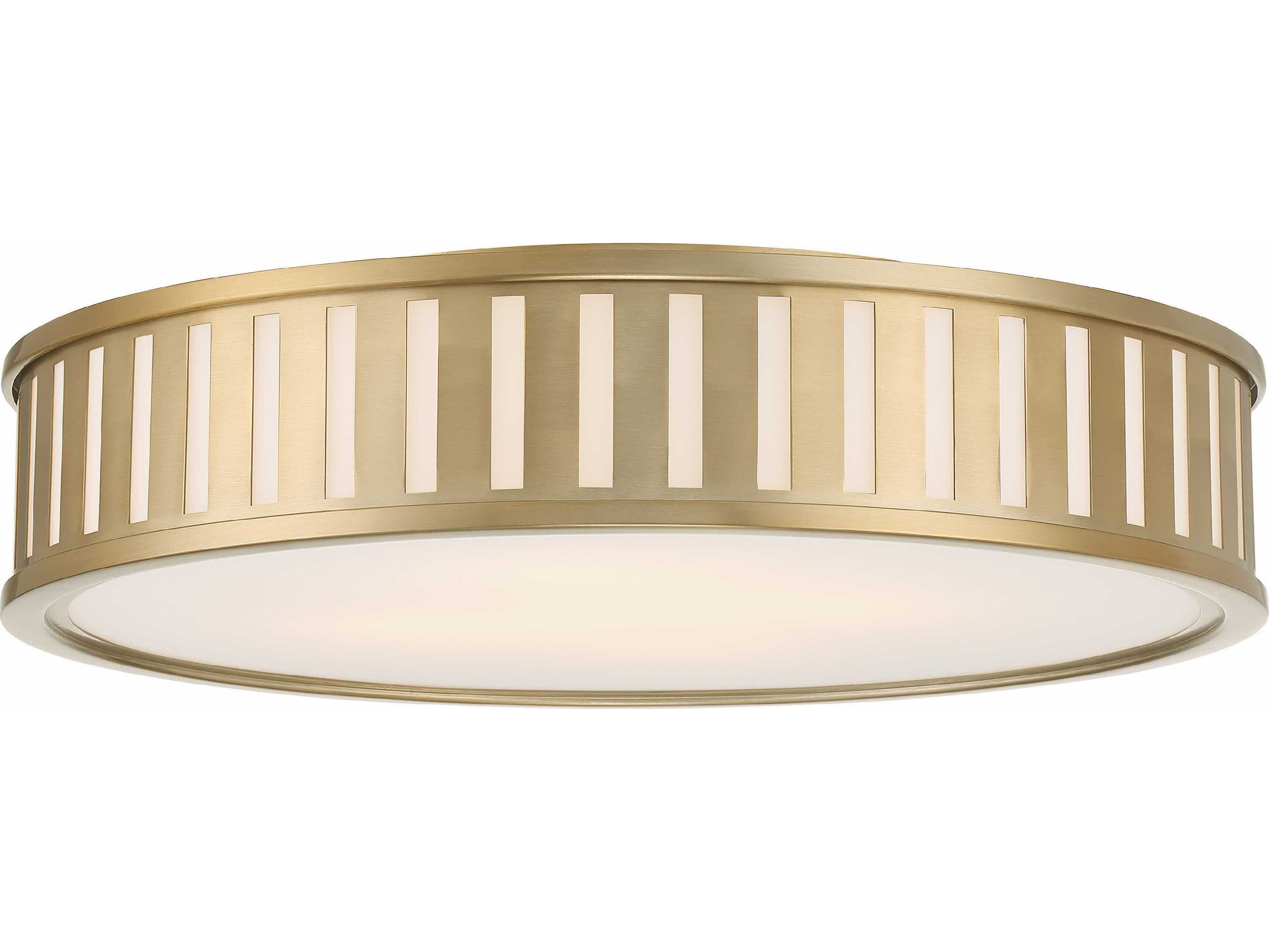 Crystorama Kendal 4-Light Vibrant Gold Glass Drum Flush Mount