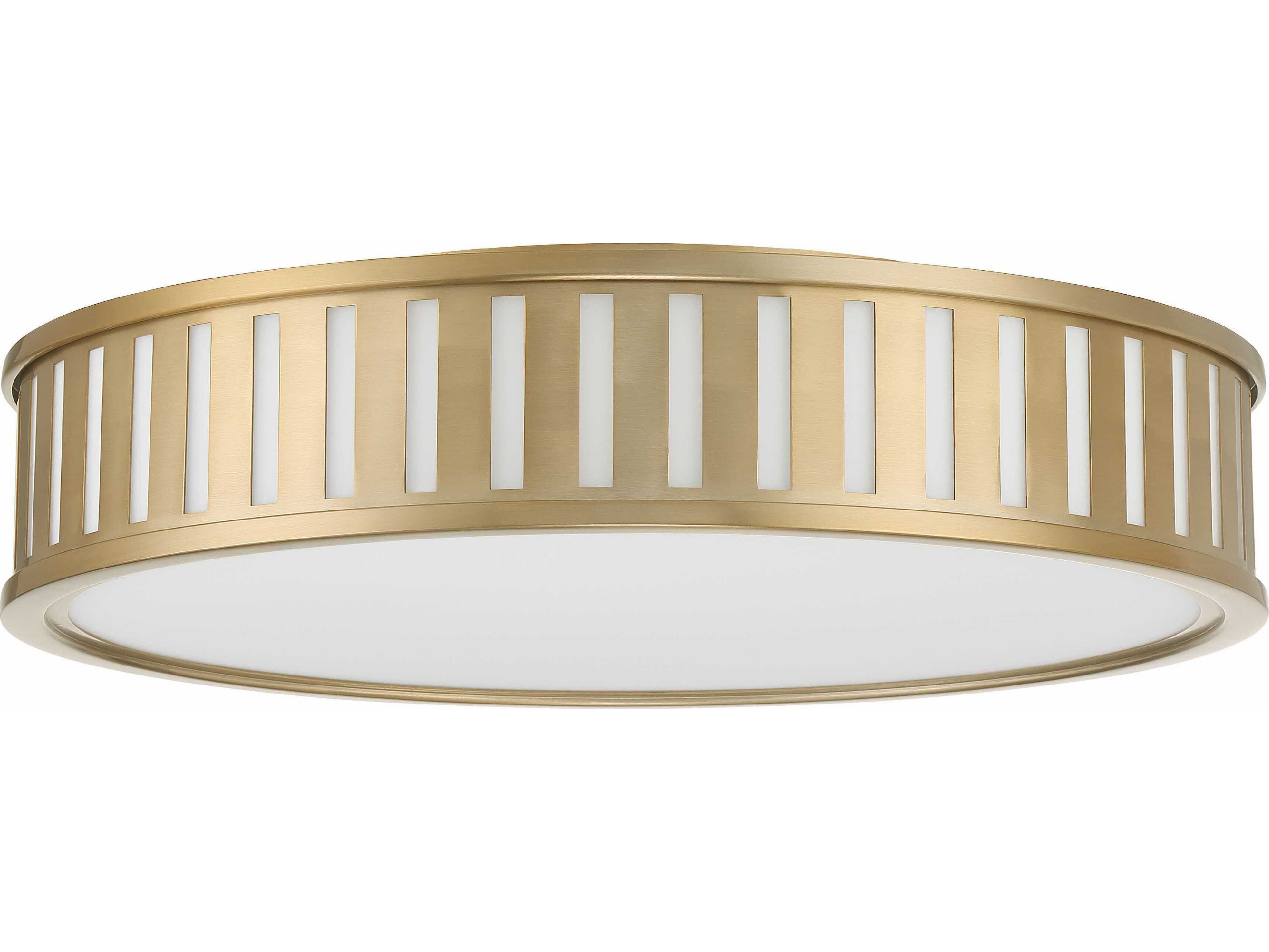 Crystorama Kendal 4-Light Vibrant Gold Glass Drum Flush Mount