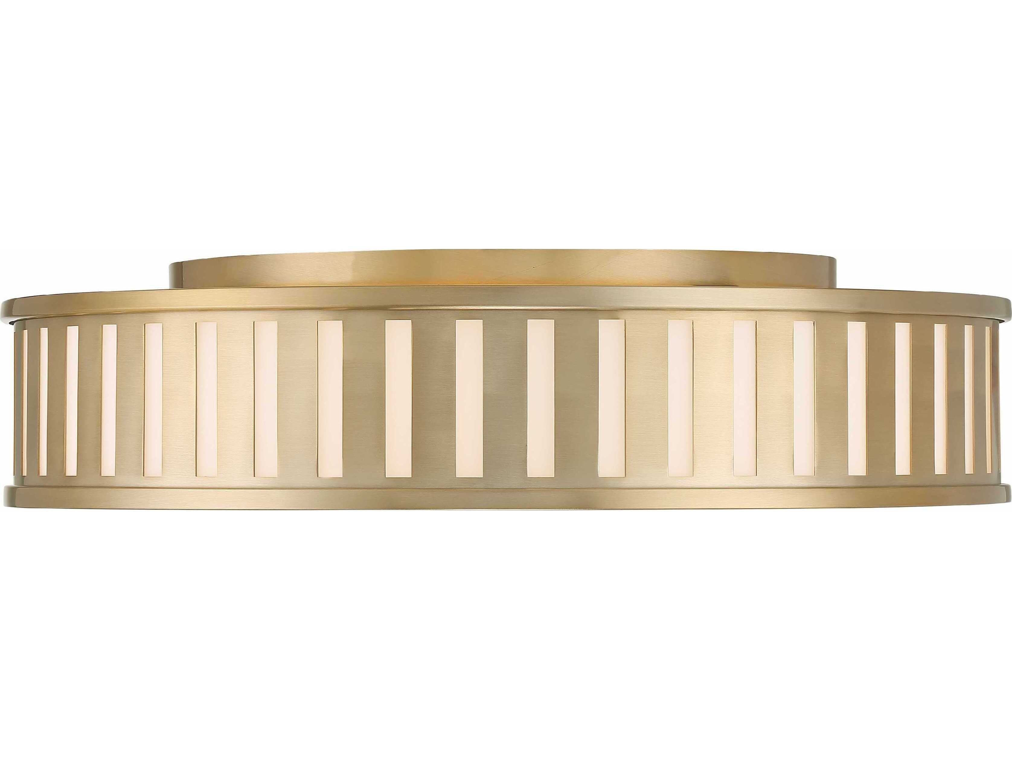 Crystorama Kendal 4-Light Vibrant Gold Glass Drum Flush Mount