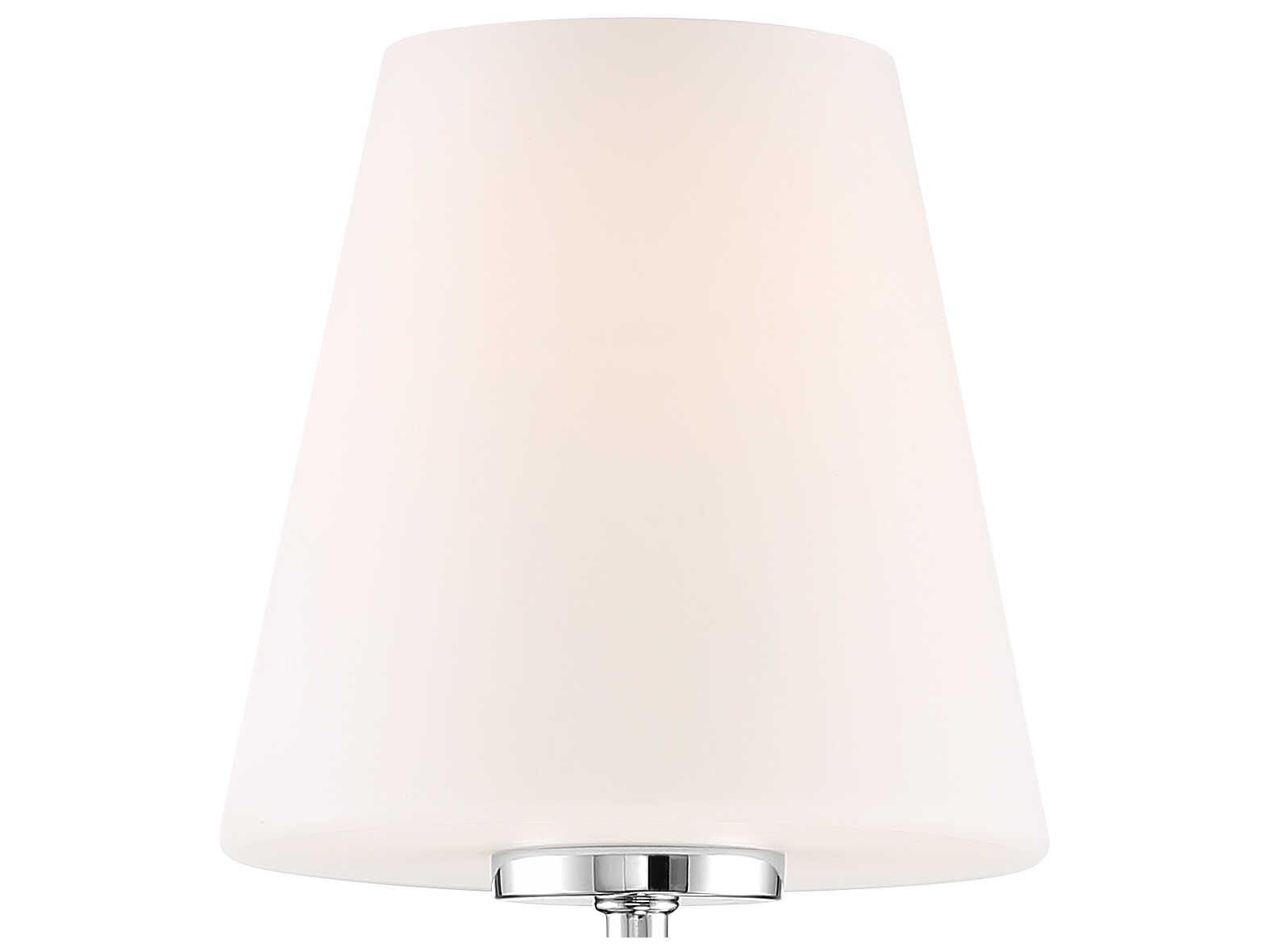 Crystorama Lena 1-Light Polished Chrome Glass Wall Sconce