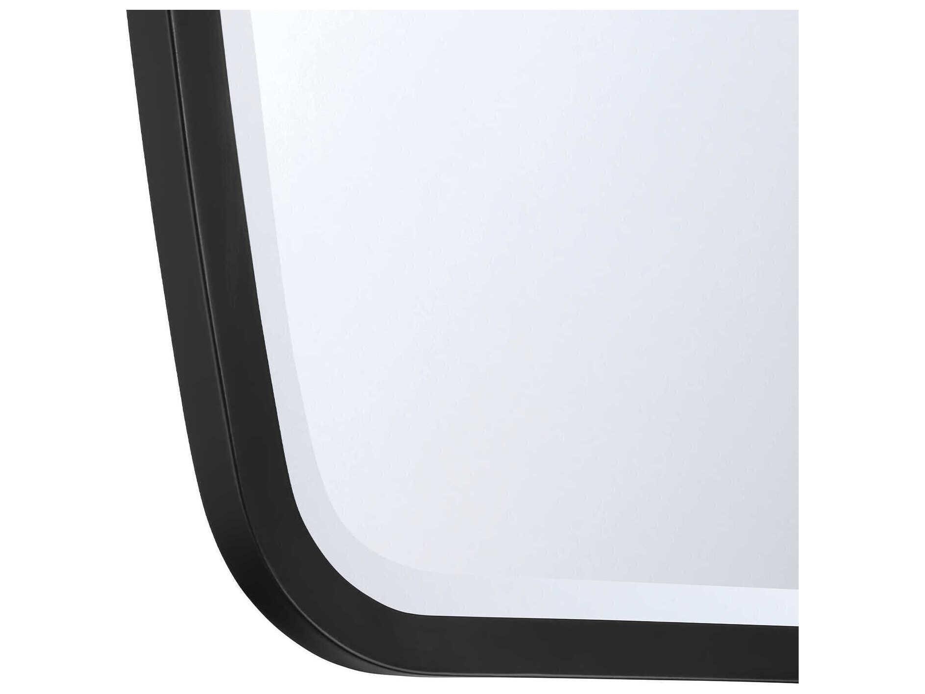 Crystorama Lindee Matte Black Wall Mirror Rectangular