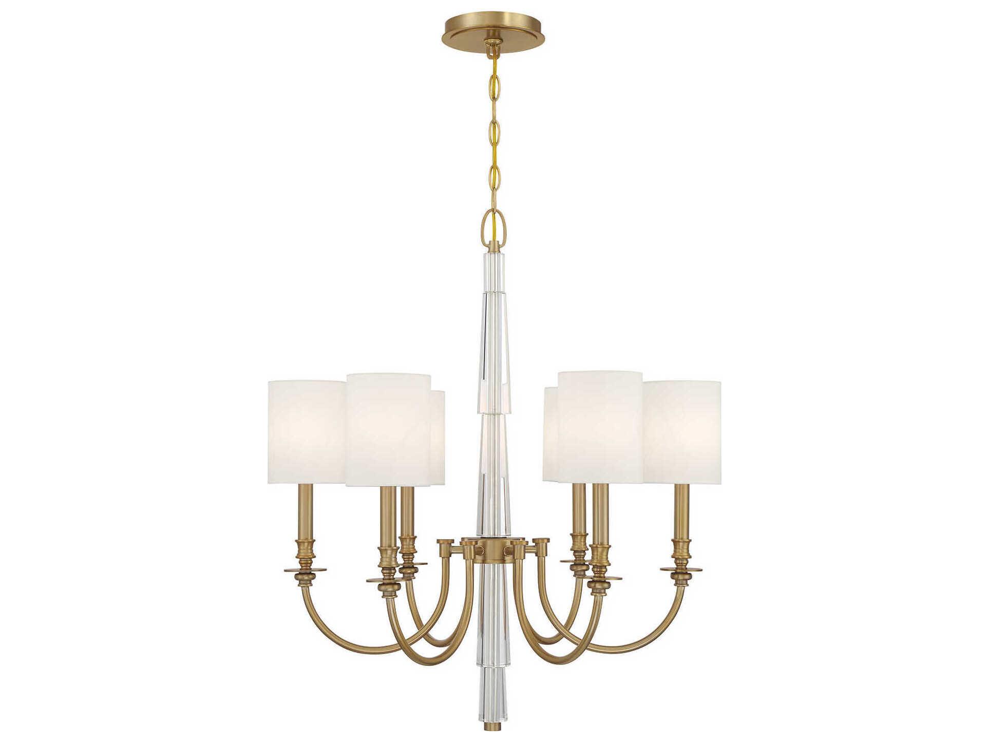 Crystorama Lloyd 6-Light Aged Brass Traditional Candelabra Chandelier