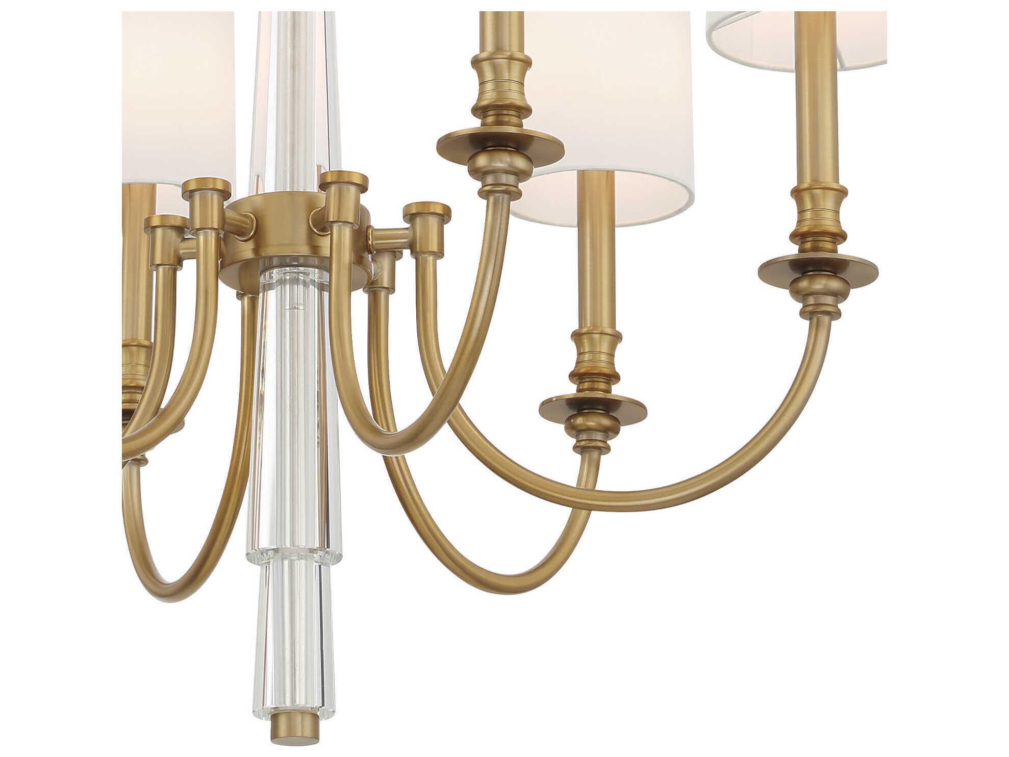 Crystorama Lloyd 6-Light Aged Brass Traditional Candelabra Chandelier